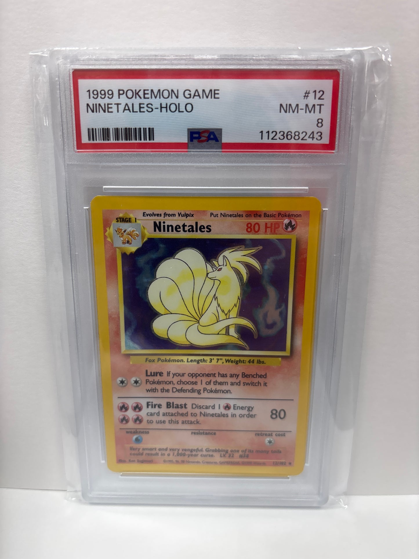 Pokemon Ninetales 12/102 (1999) PSA 8