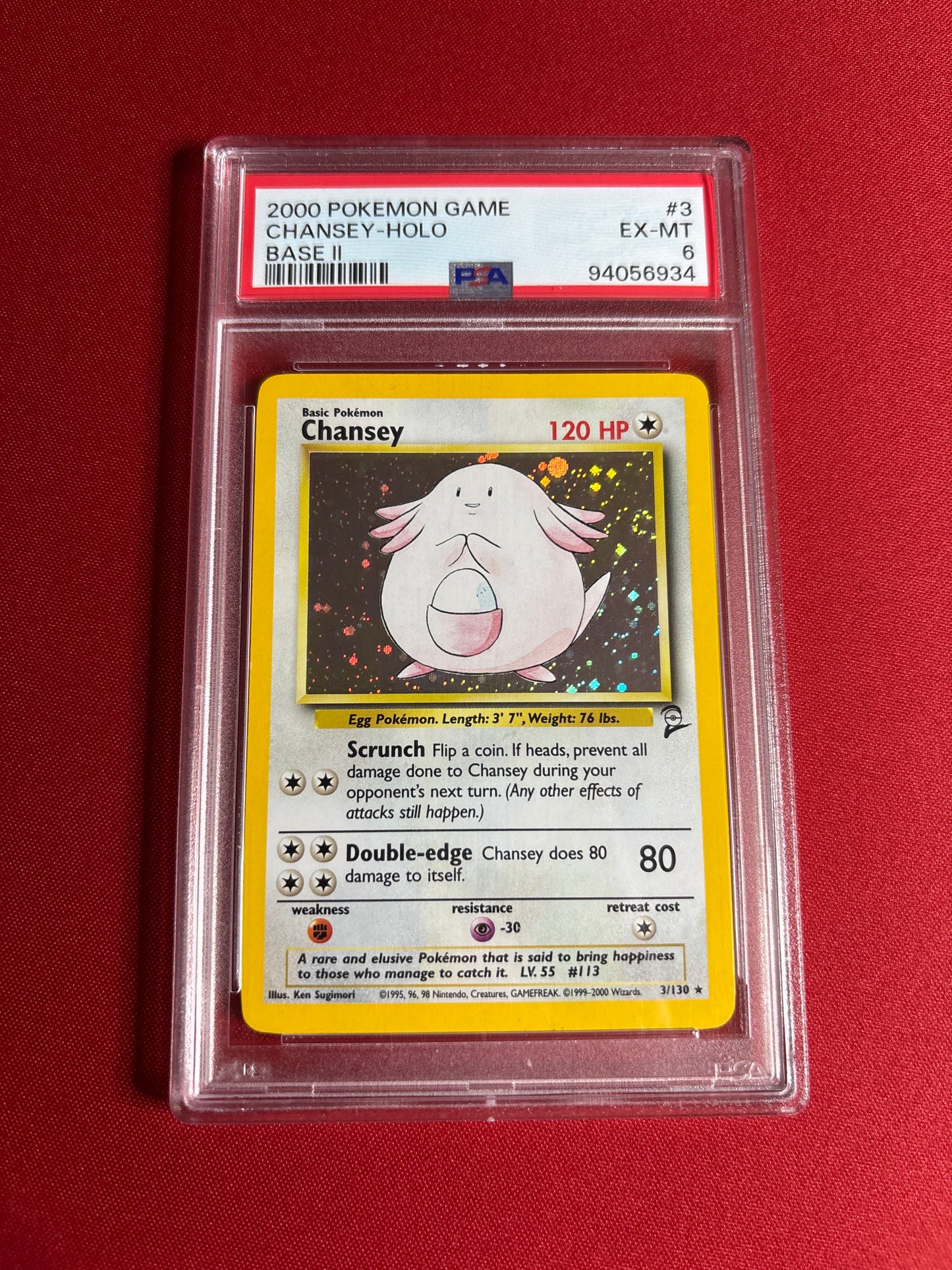 Pokemon Chansey 3/130 (2000) PSA 6