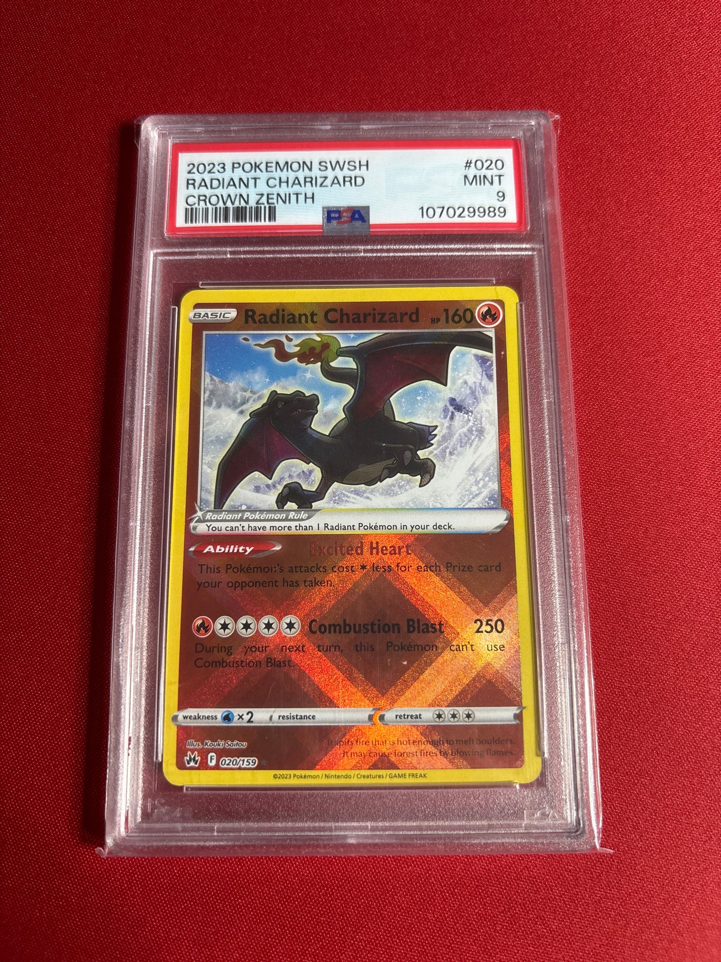 Pokemon Radiant Charizard 020/159 PSA 9