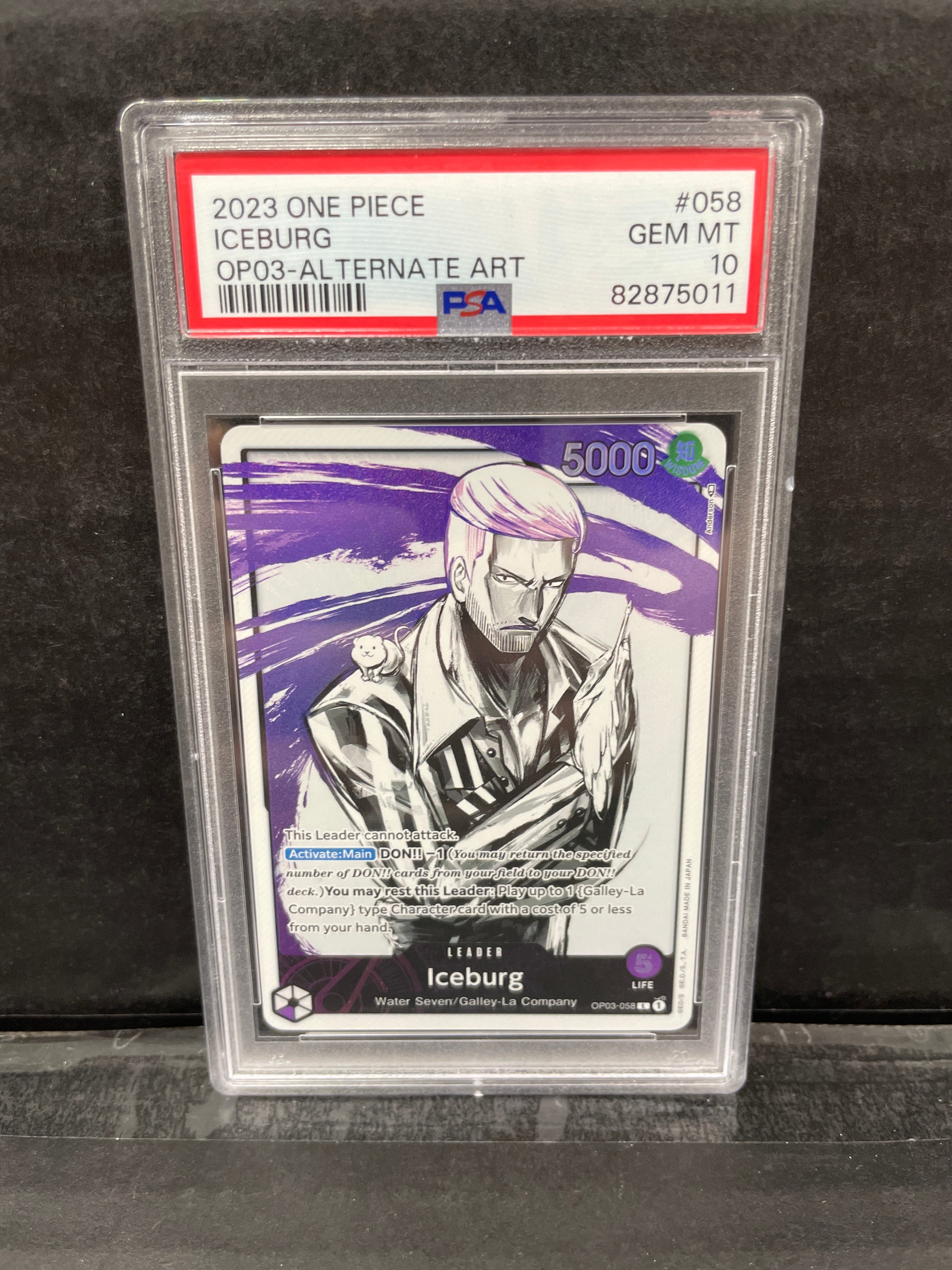 One Piece TCG Iceburg AA OP03-058 PSA 10 Zapp! Comics One Piece TCG Iceburg AA OP03-058 PSA 10 Zapp! Comics
