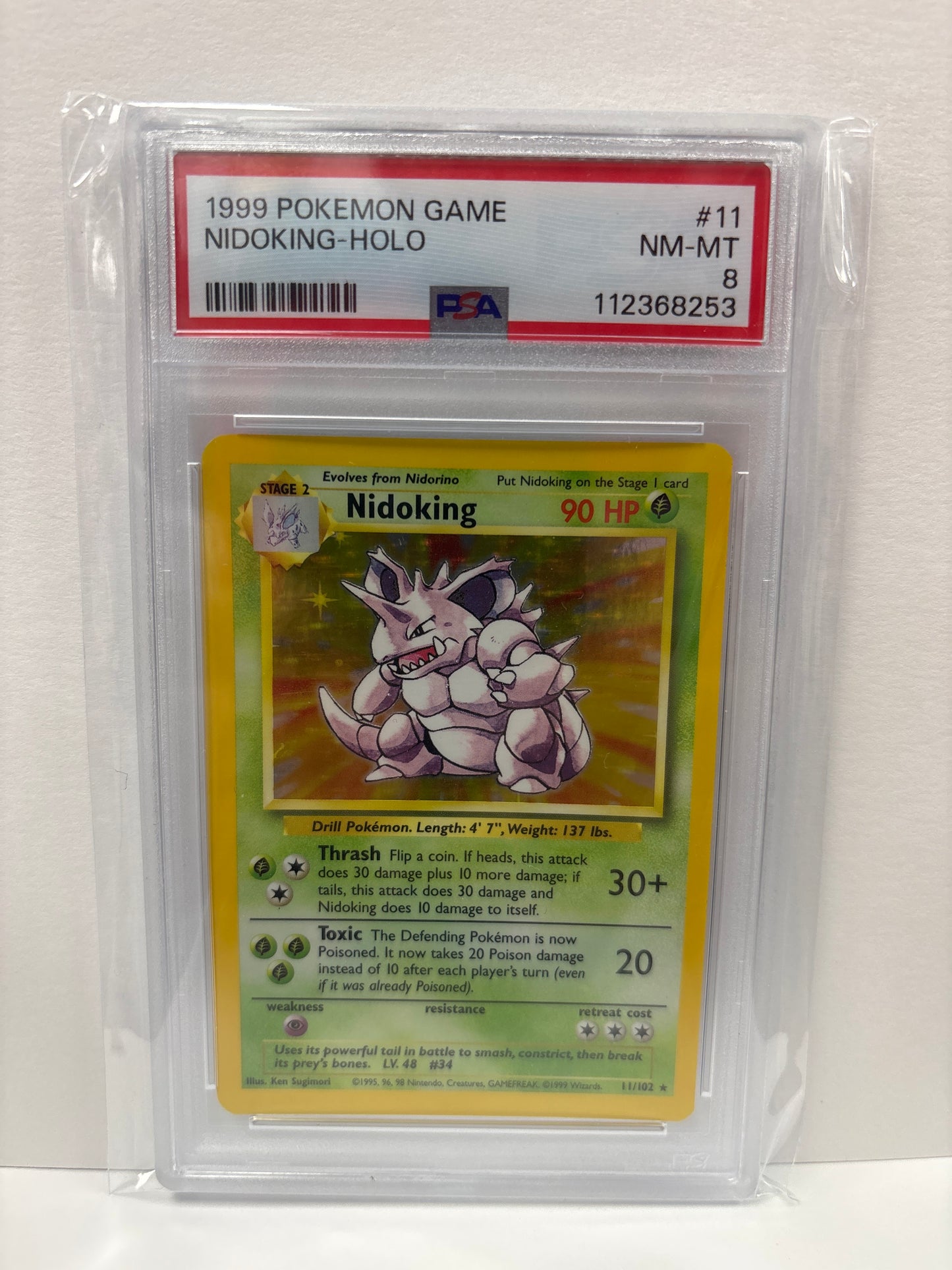 Pokemon Nidoking 11/102 (1999) PSA 8