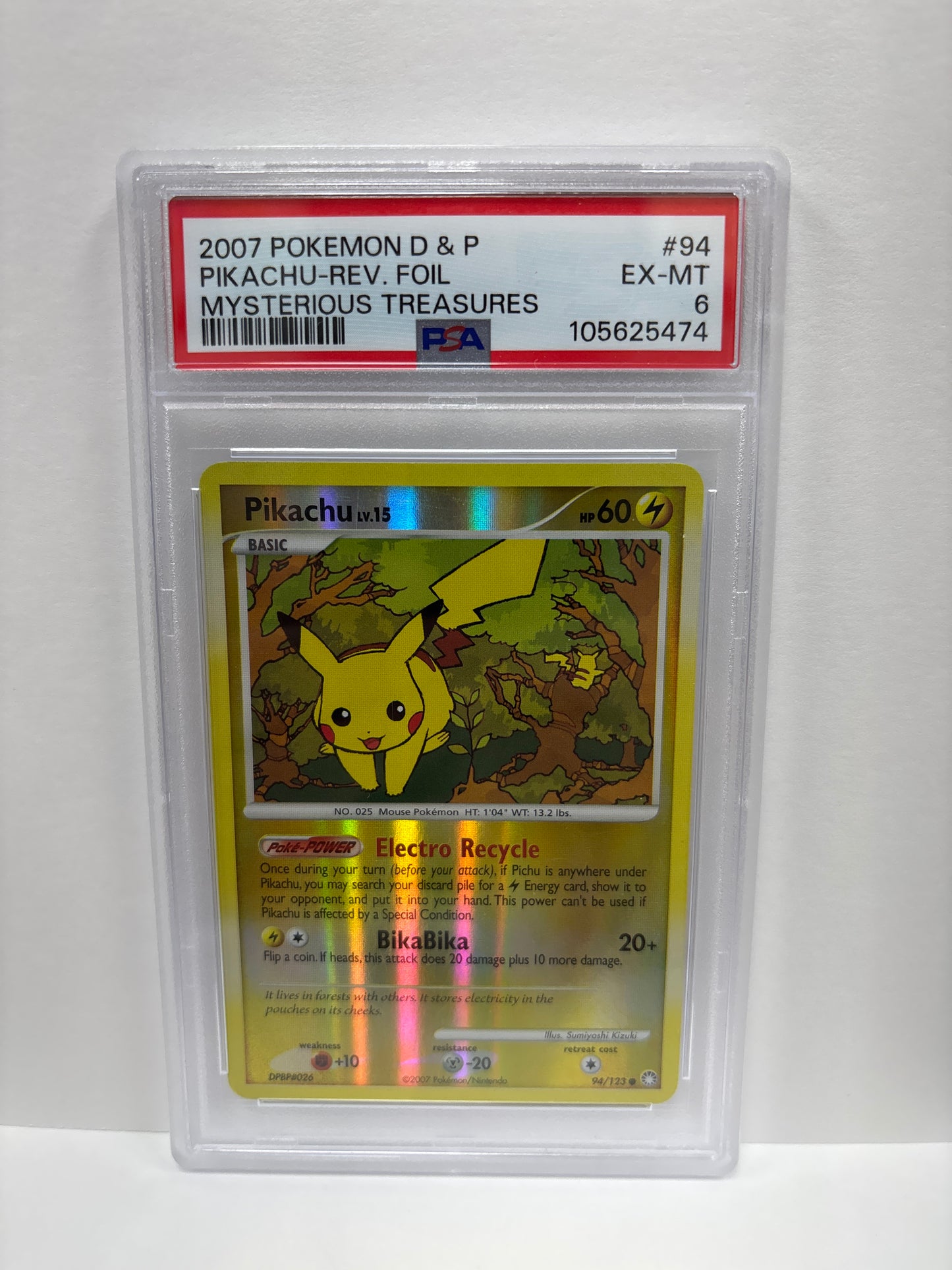 Pokemon Pikachu 94/123 Reverse FOIL PSA 6