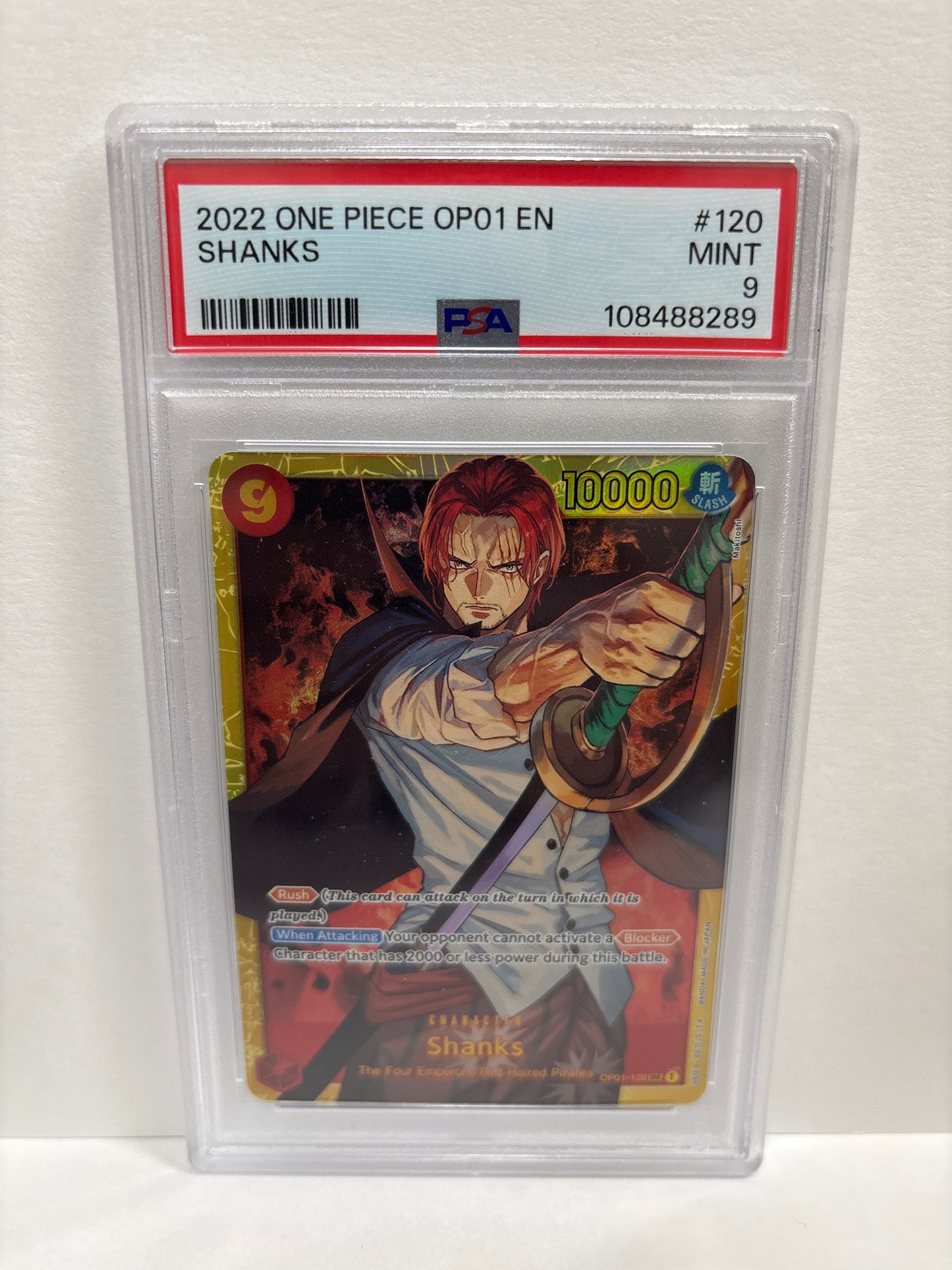 One Piece TCG Shanks OP01-120 PSA 9