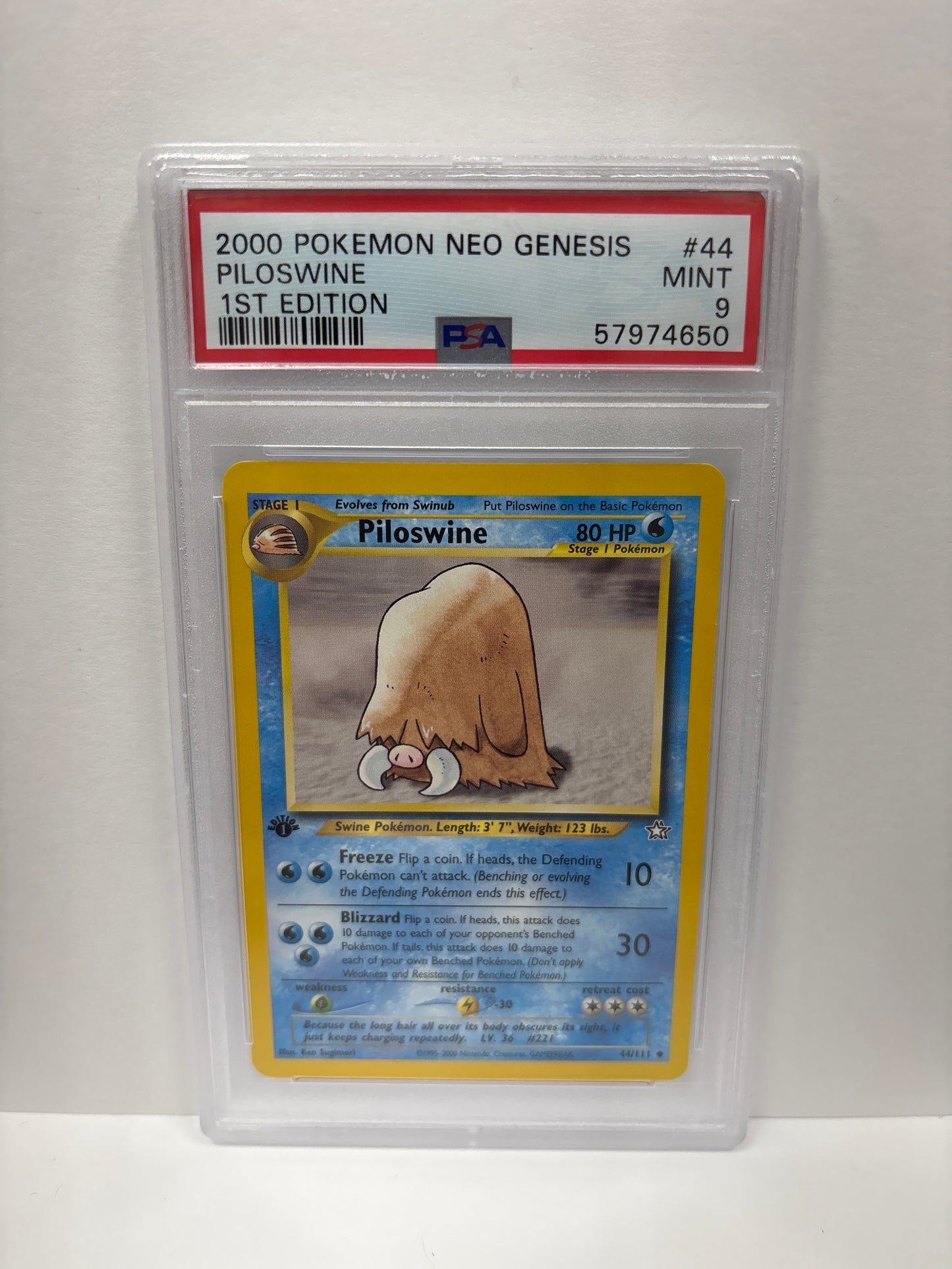 Pokemon Piloswine 44/111 1st Edition PSA 9