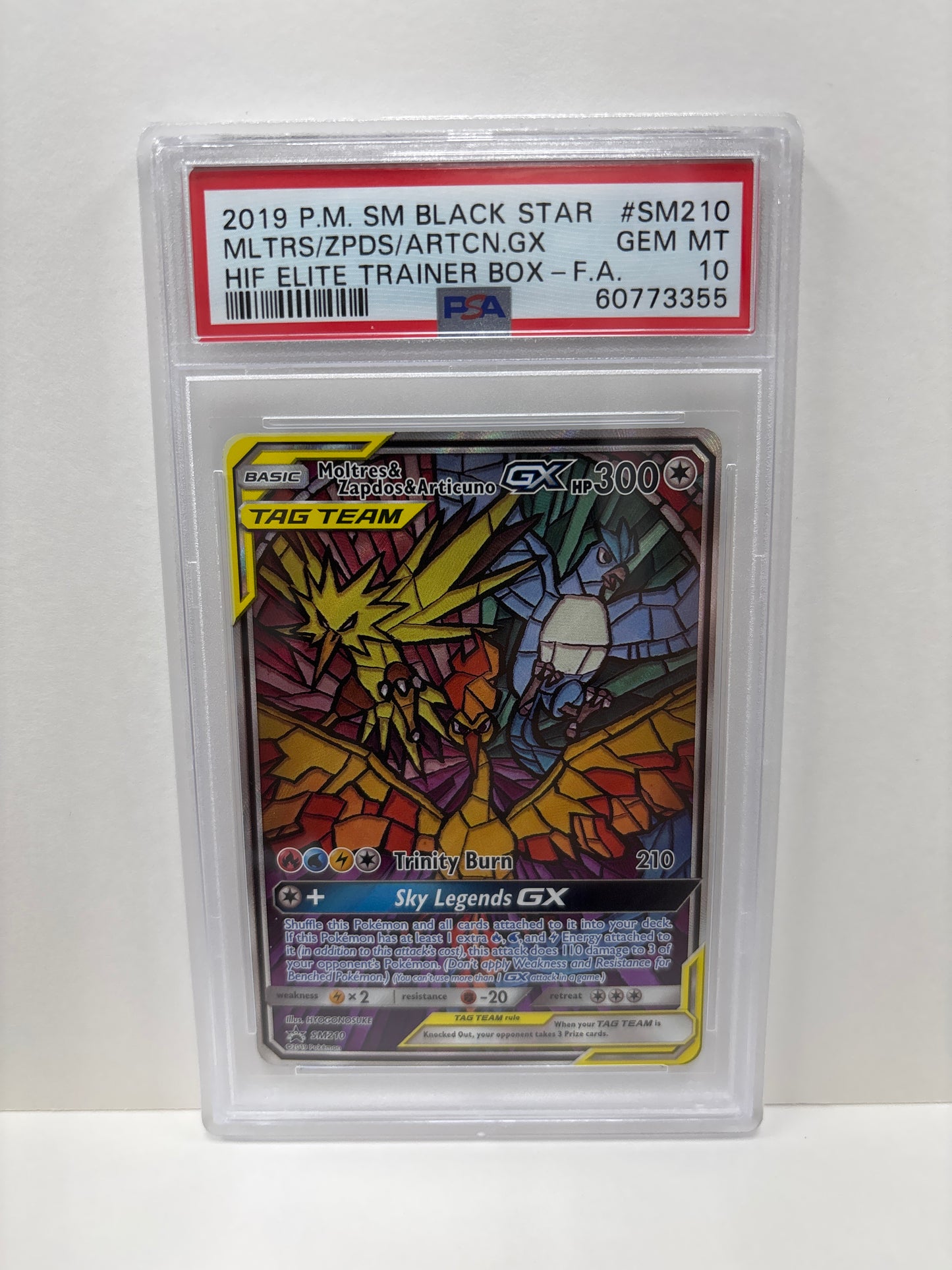Pokemon Moltres & Zapdos & Articuno GX SM210 PSA 10