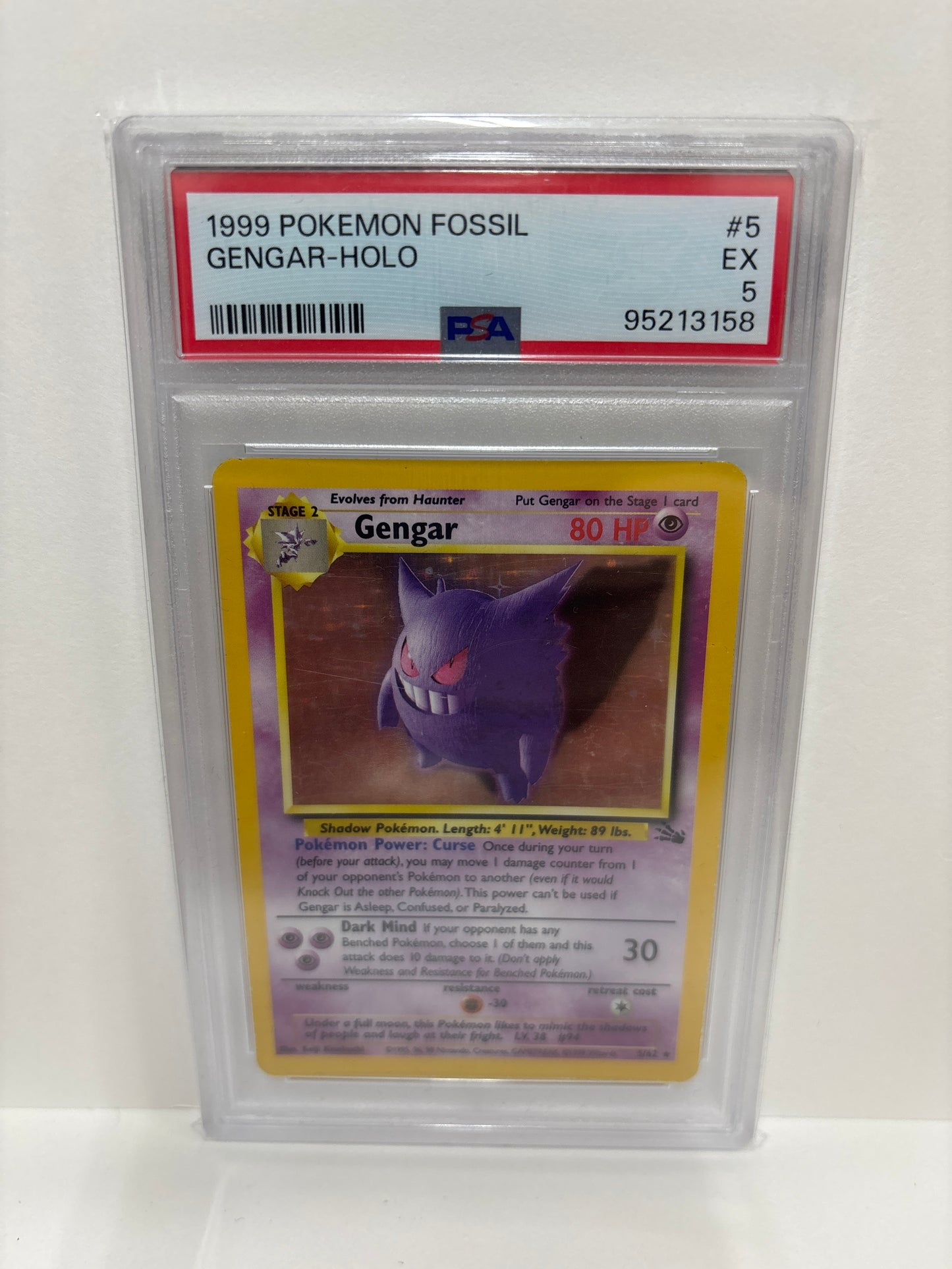 Pokemon Gengar 5/62 (1999) PSA 5