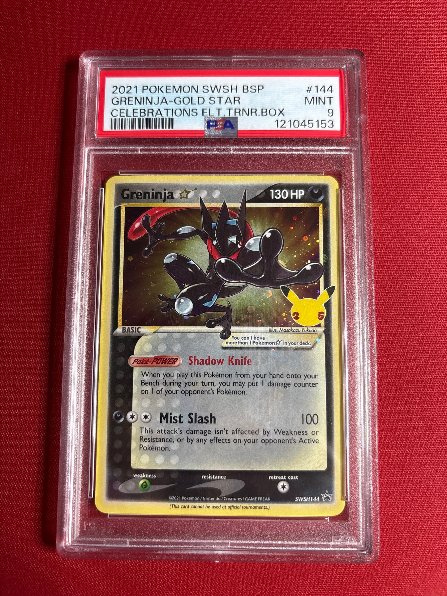 Pokemon Greninja - Gold Star SWSH144 (2021) PSA 9