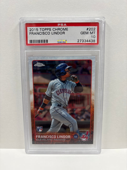 2015 Topps Chrome Francisco Lindor #202 PSA 10