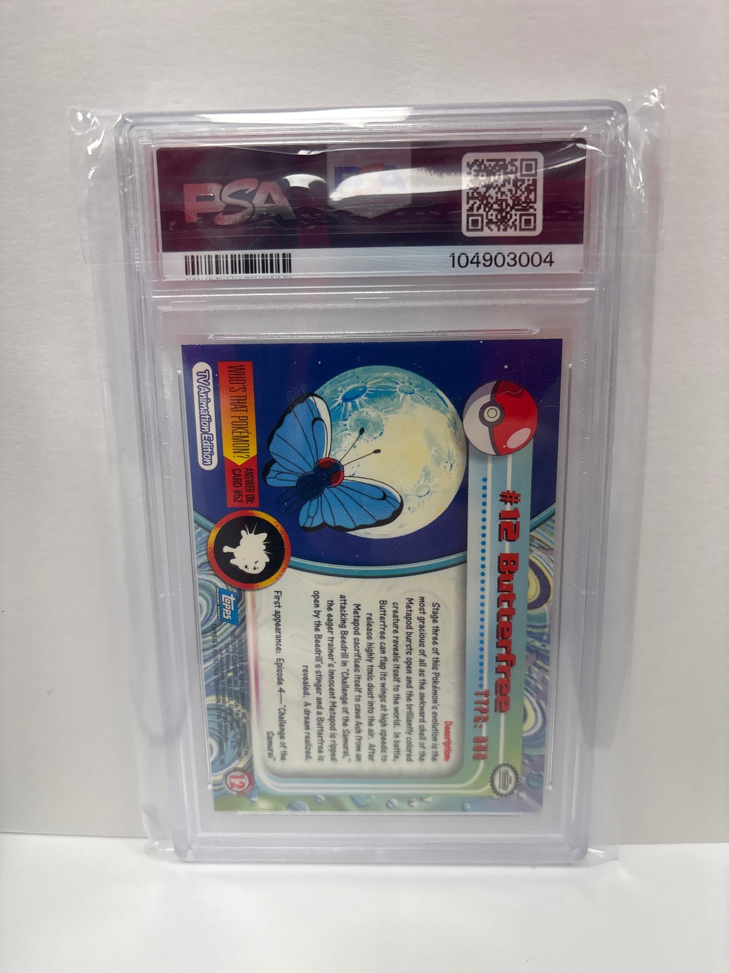 Pokemon TOPPS T.V. (1999) Butterfree #12 PSA 10