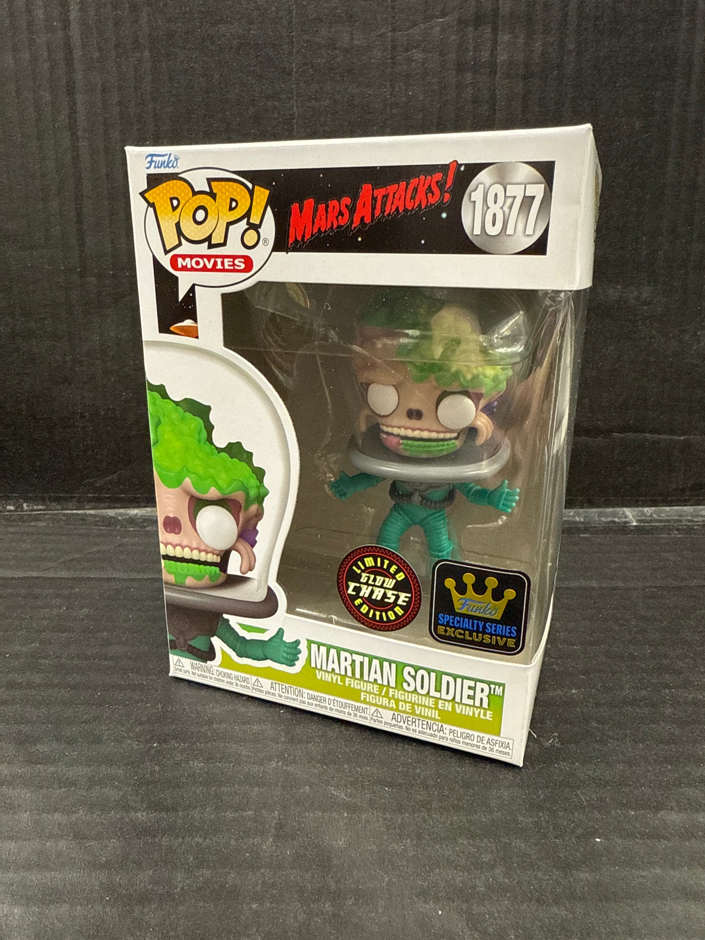 Funko Pop! Mars Attacks! Martian Soldier 1877 Funko Specialty Series Exclusive Glow Chase (Grade B+)