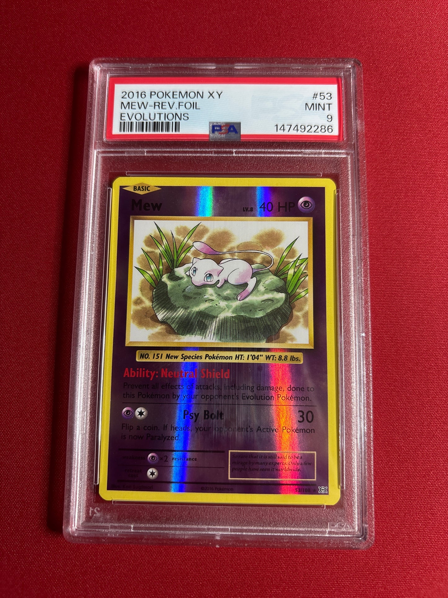 Pokemon Mew 53/108 Reverse FOIL PSA 9