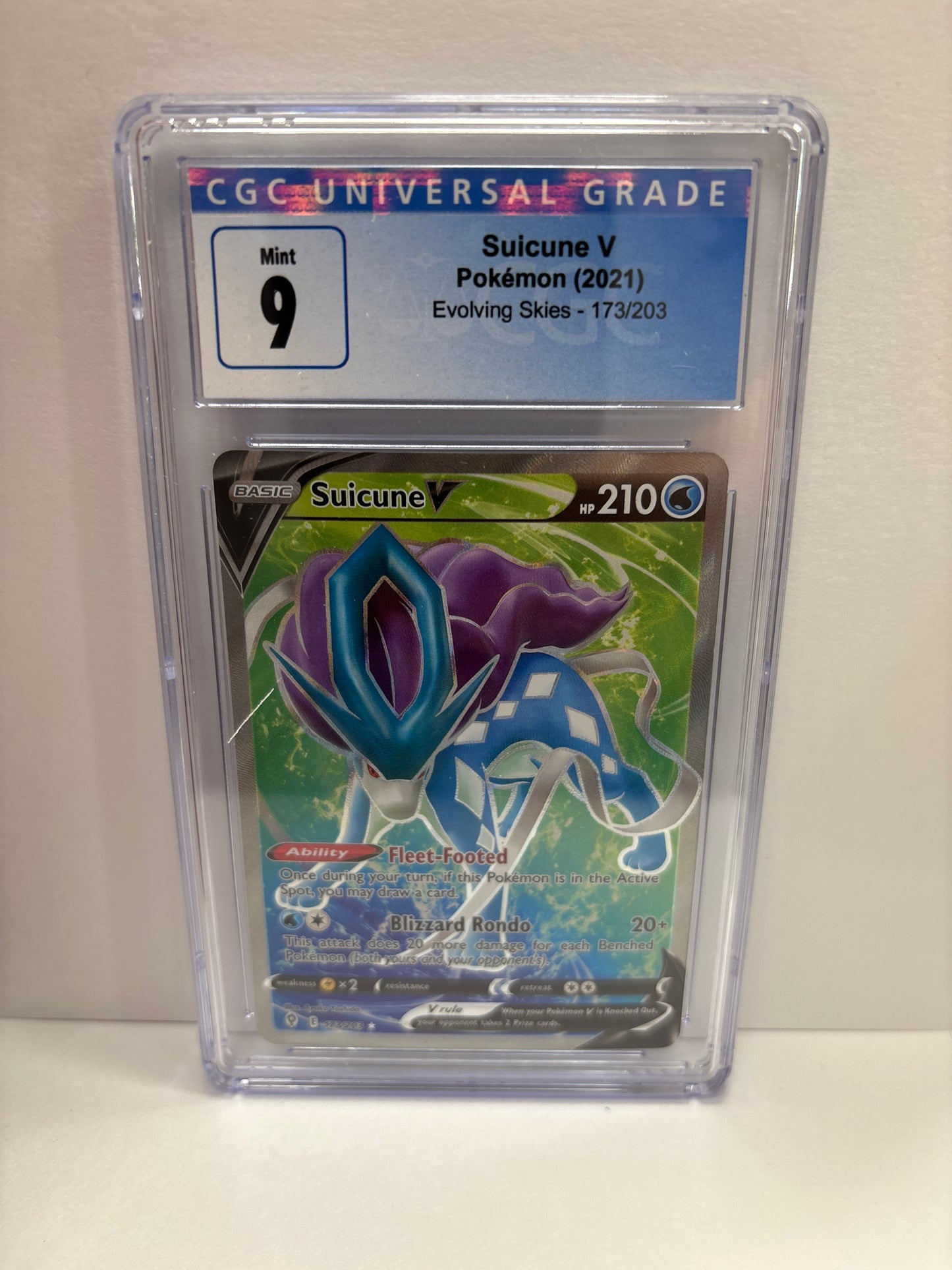 Pokemon Suicune V 173/203 CGC 9