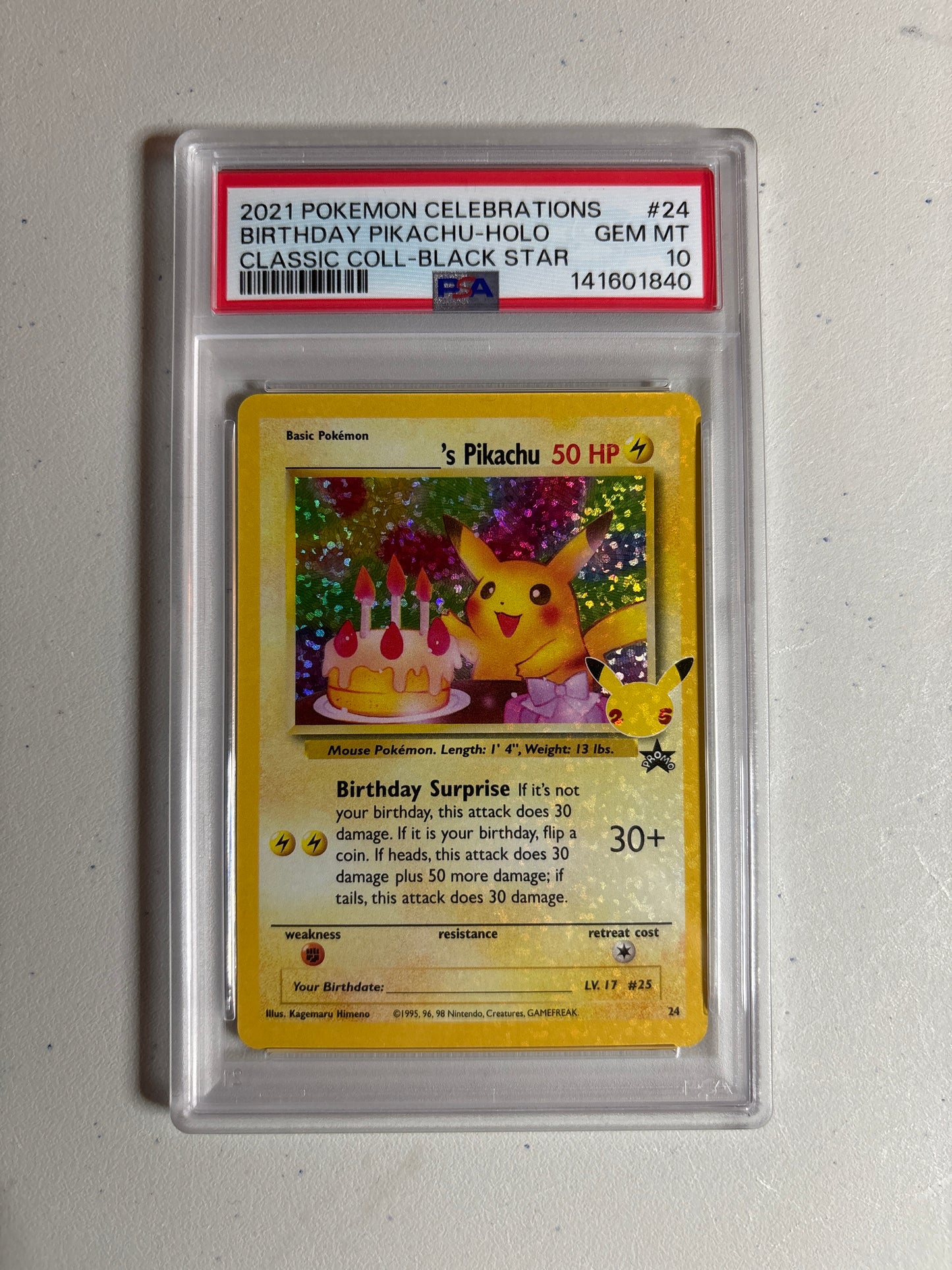 Pokemon Celebrations Birthday Pikachu 24 (2021) PSA 10