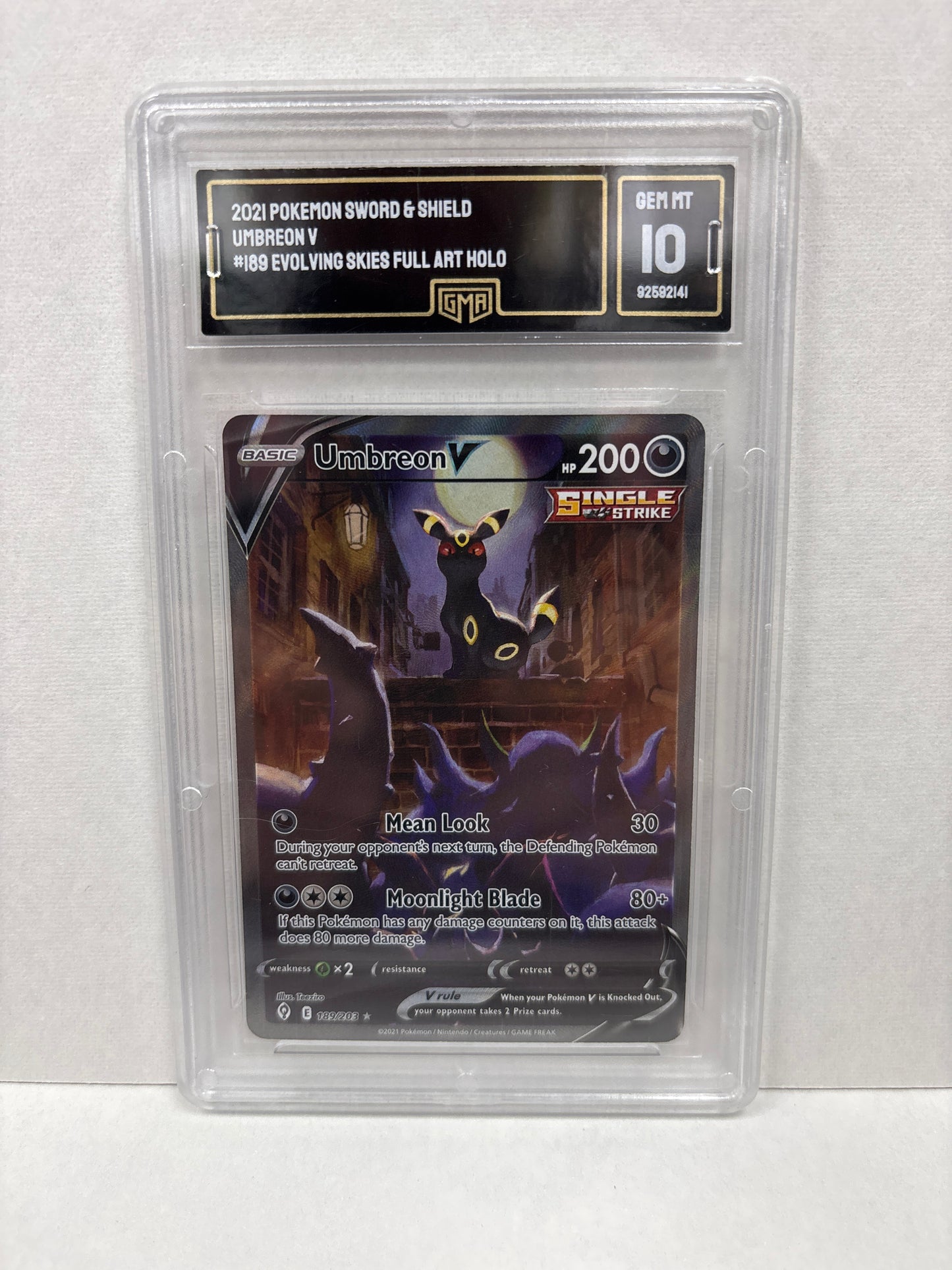 Pokemon Umbreon V 189/203 GMA 10