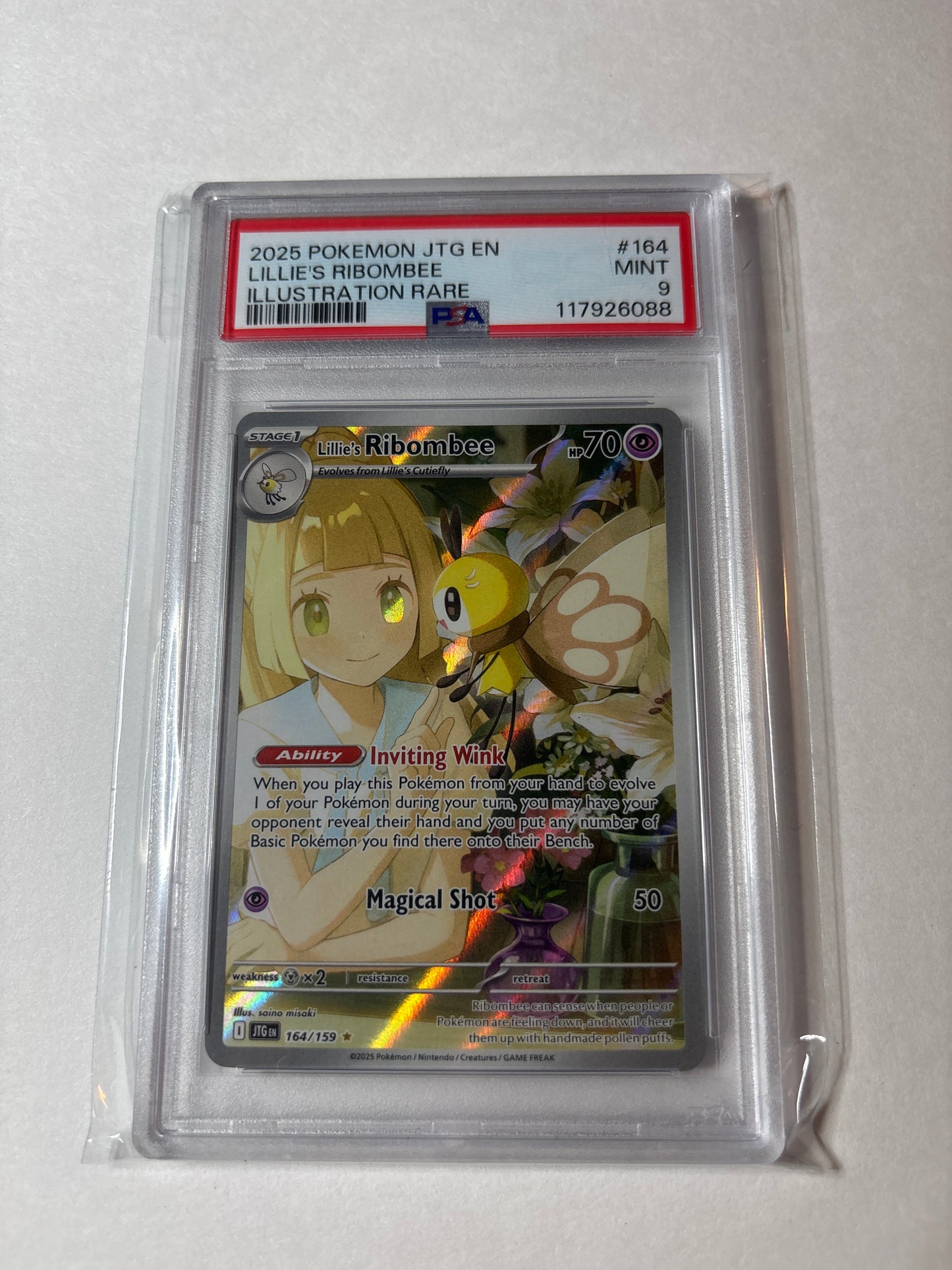 Pokemon Lillie’s Ribombee 164/159 PSA 9