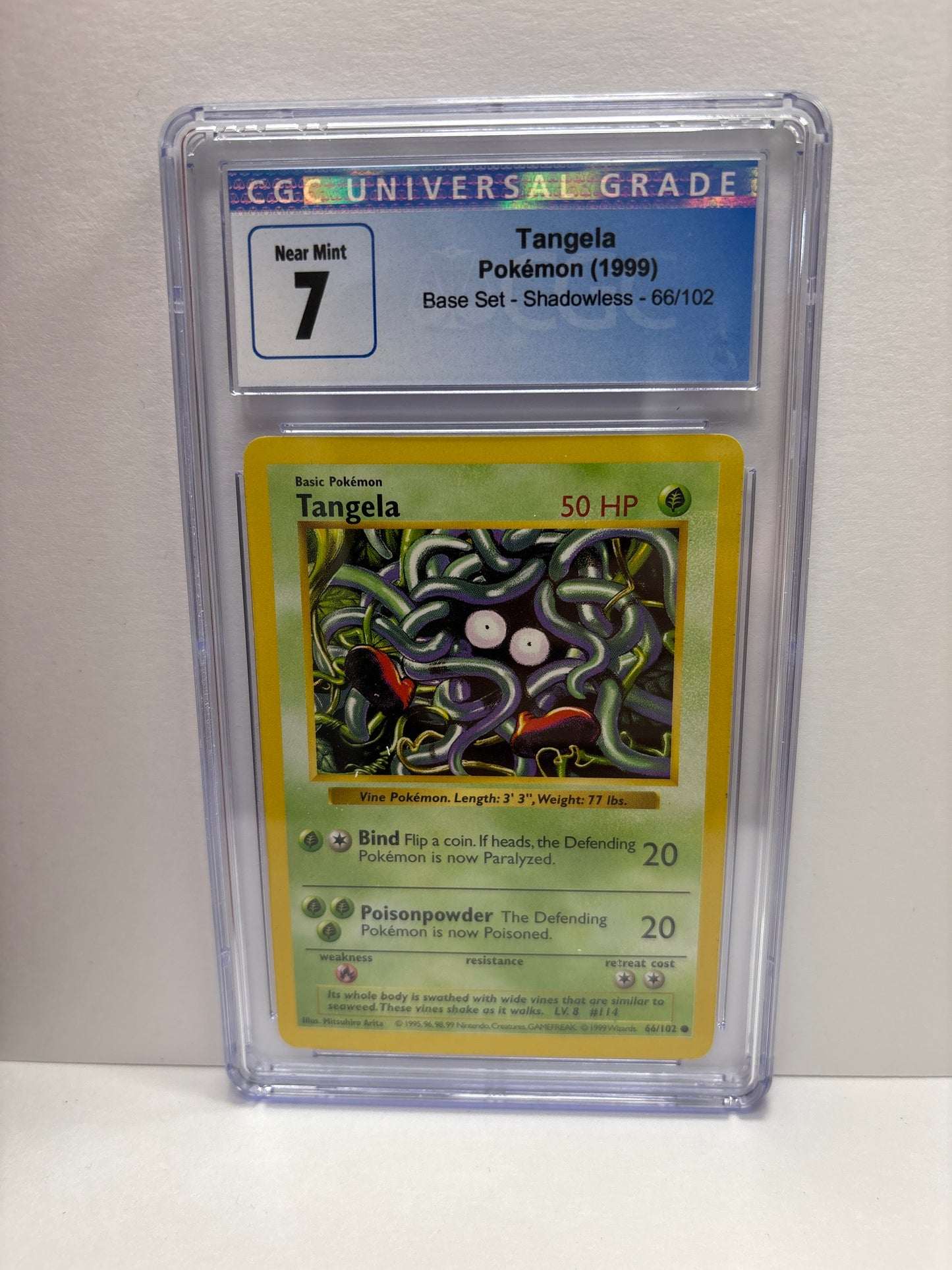 Pokemon Tangela 66/102 Shadowless (1999) CGC 7 (Scratches on Slab)