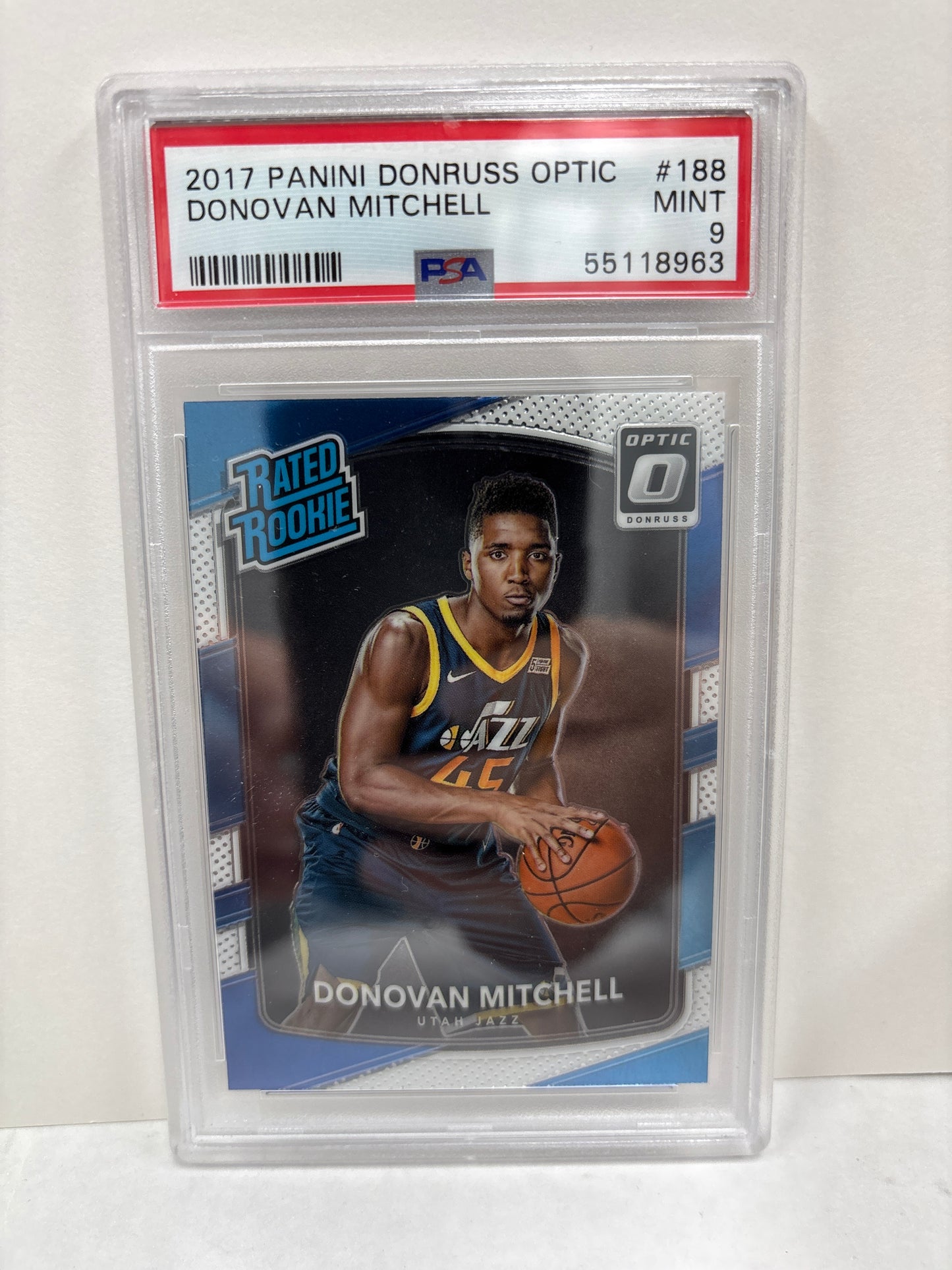 2017 Panini Donruss Optic Donovan Mitchell #188 PSA 9