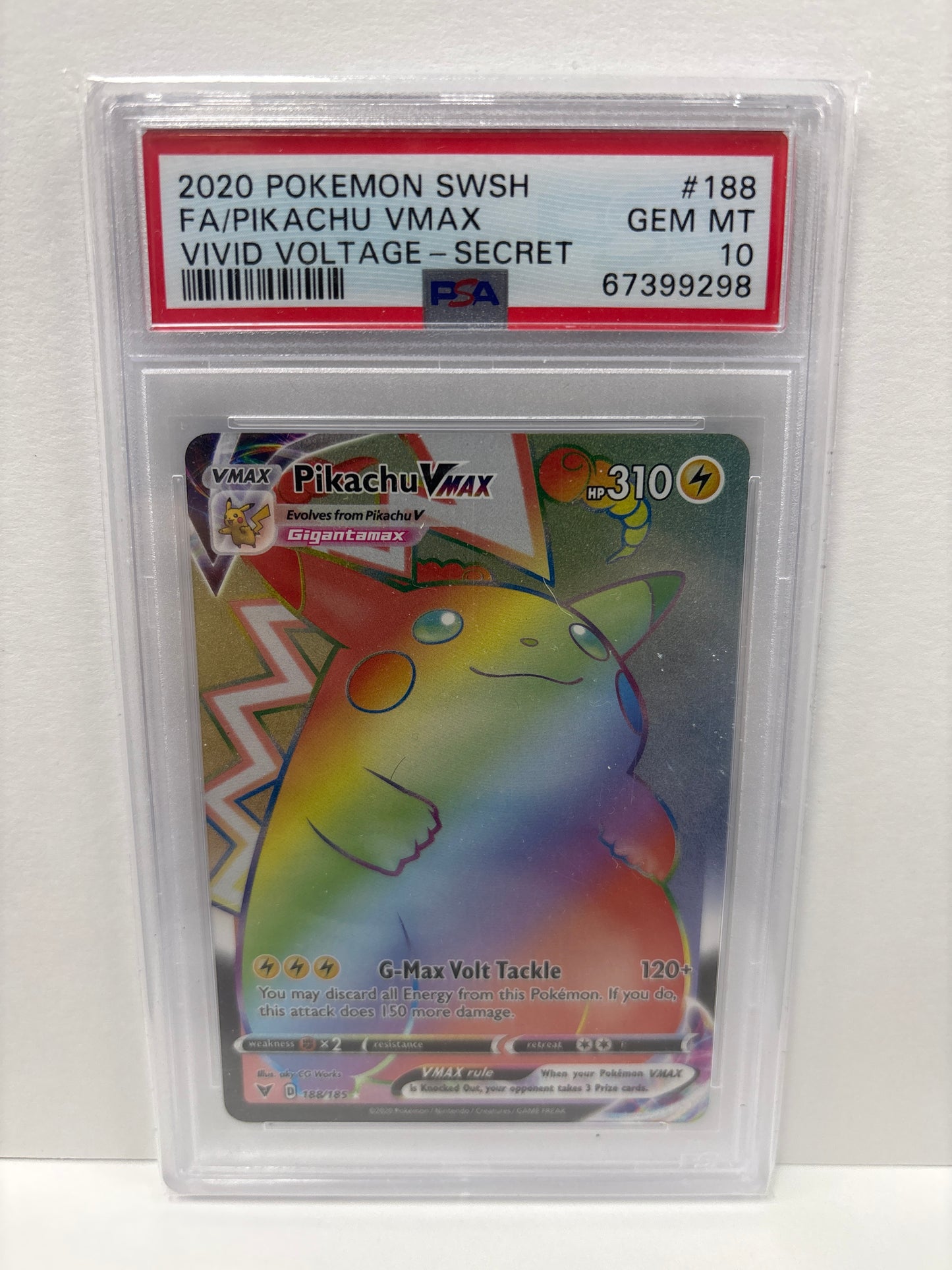 Pokemon Pikachu VMAX 188/185 PSA 10