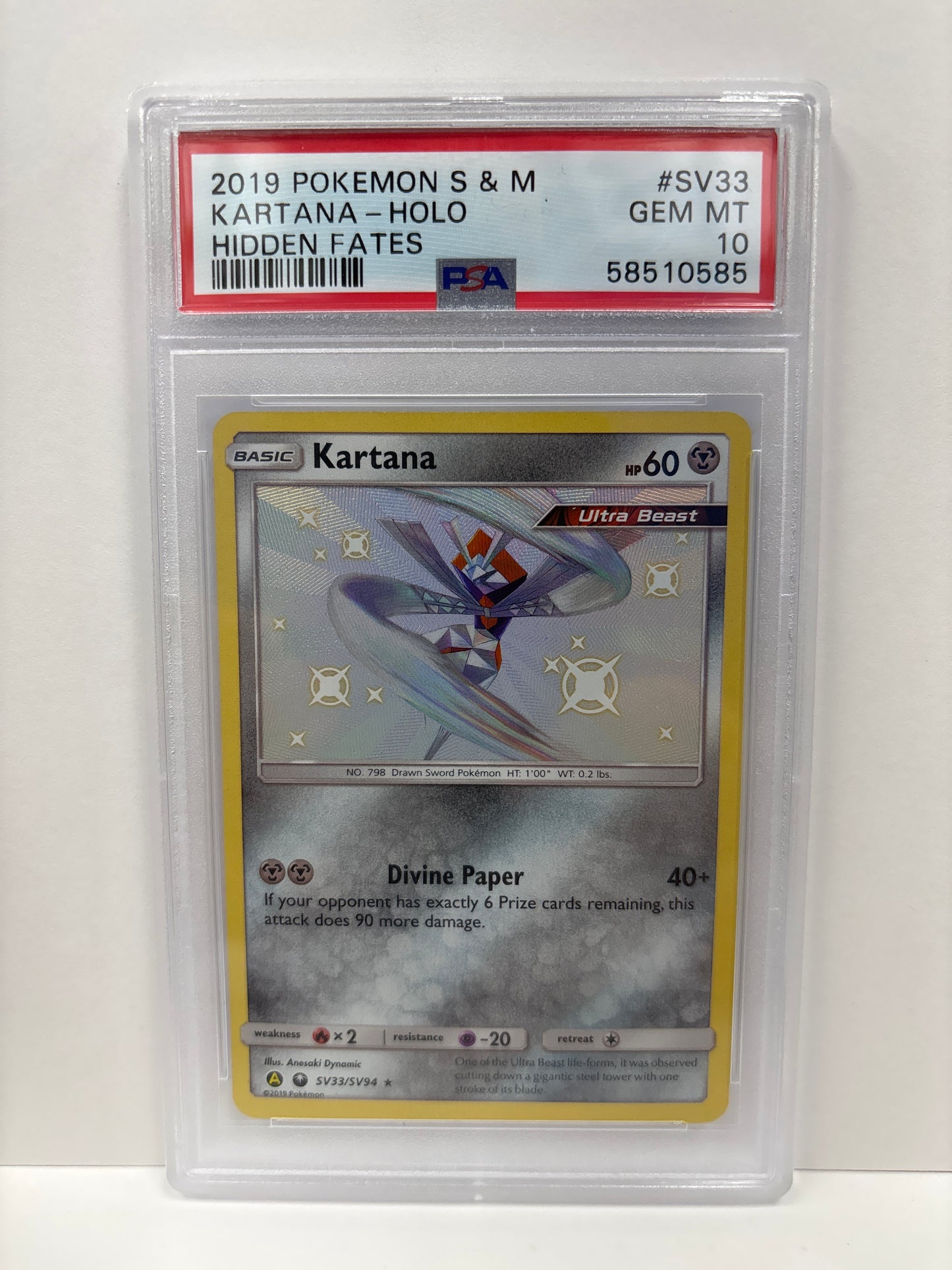 Pokemon Kartana SV33/SV94 PSA 10