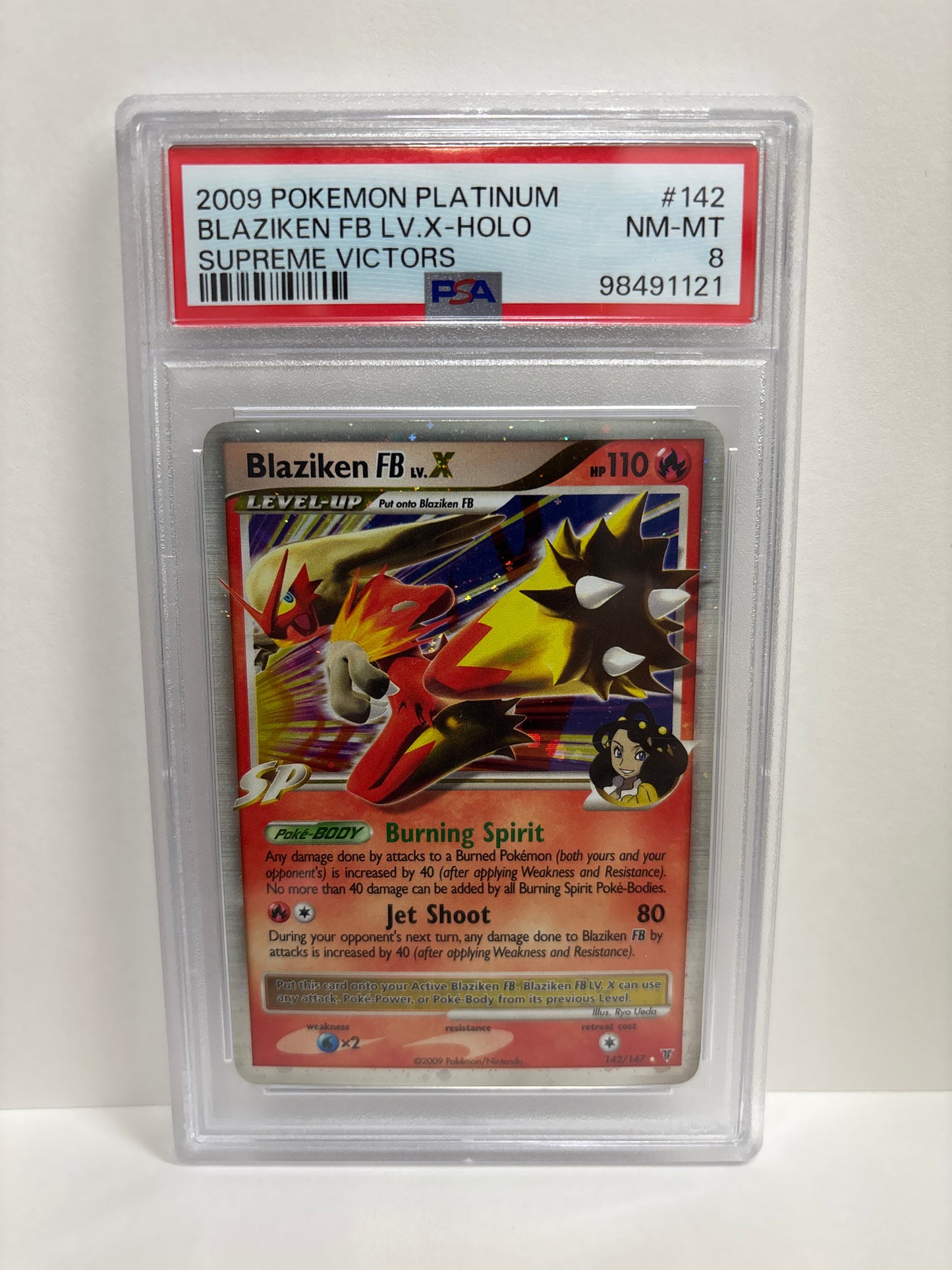 Pokemon Blaziken FB LV.X 142/147 PSA 8