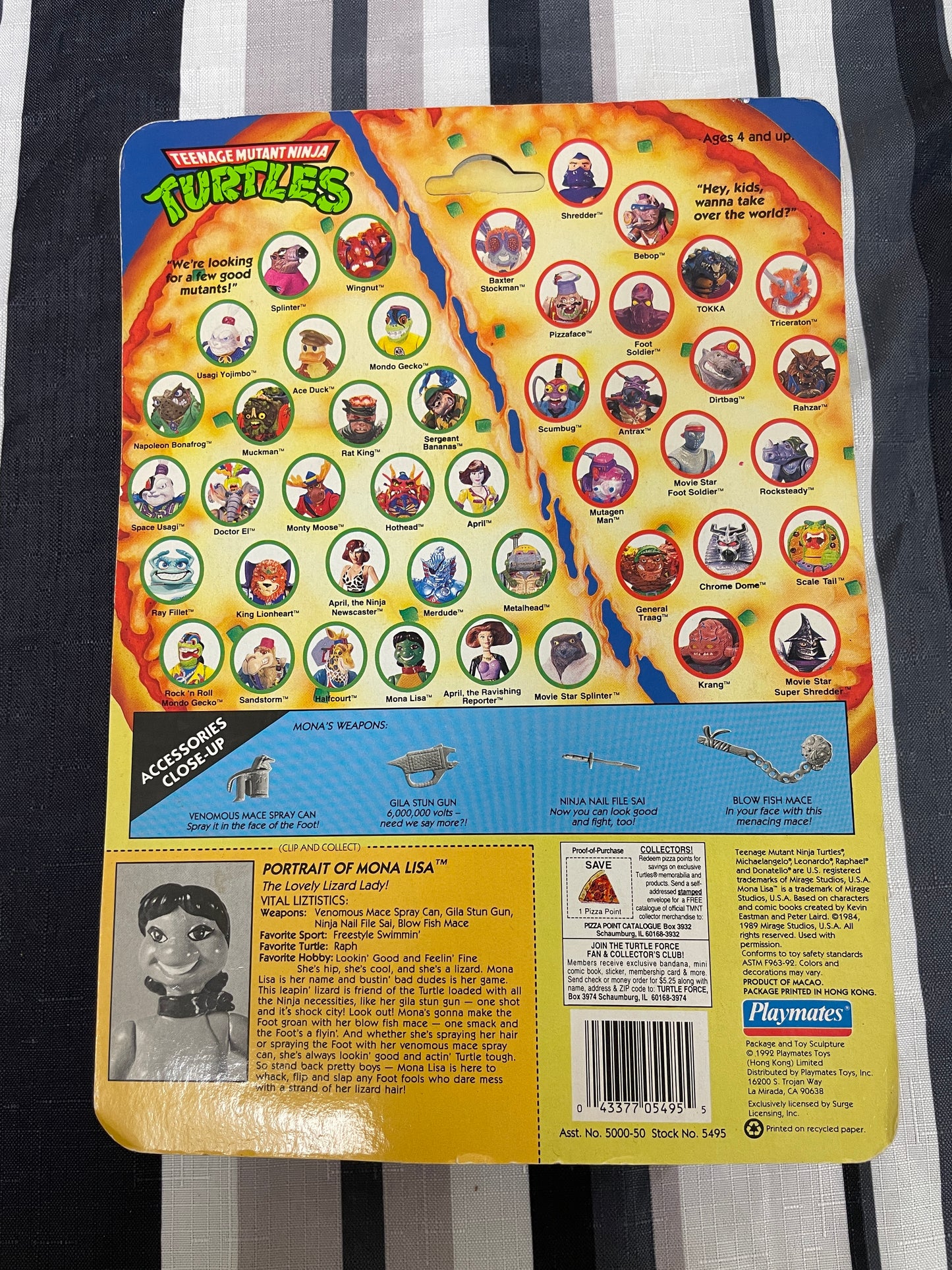 Teenage Mutant Ninja Turtles Mona Lisa Playmates 1992 Vintage