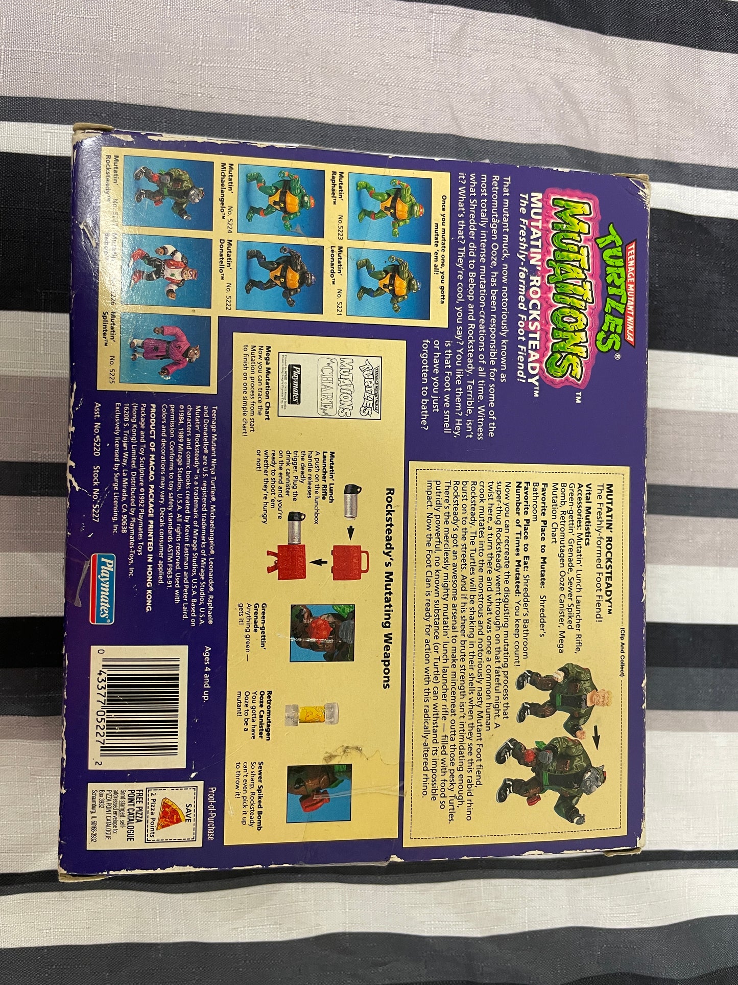 Teenage Mutant Ninja Turtles Mutations Mutatin' Rocksteady Vintage 1992