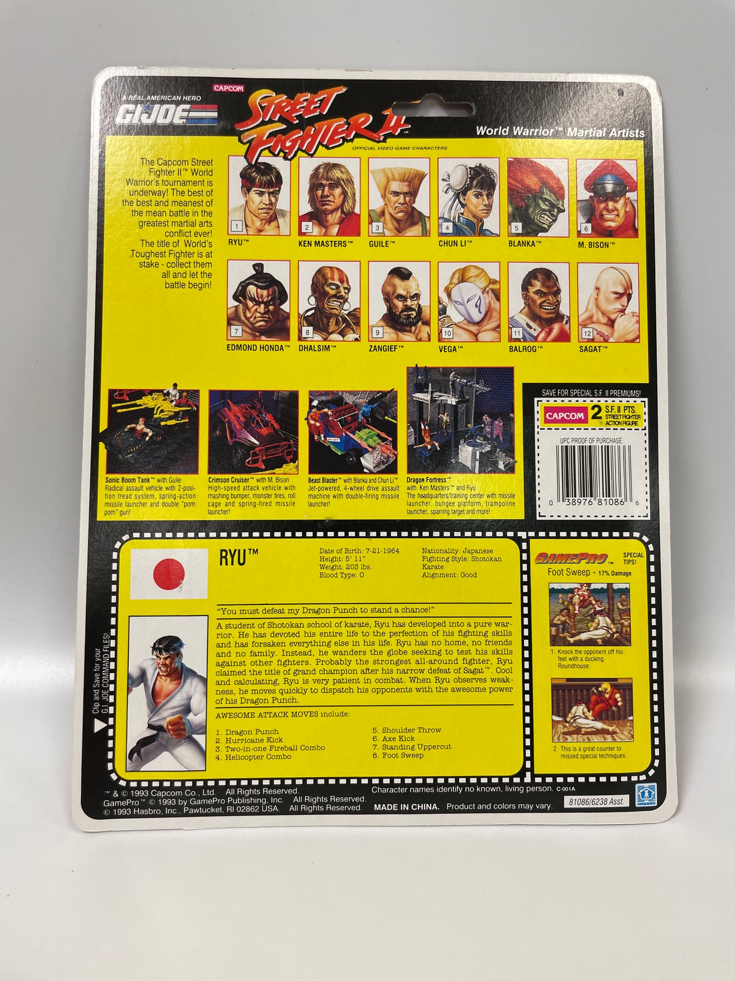 GI Joe Street Fighter II Ryu Hasbro 1993