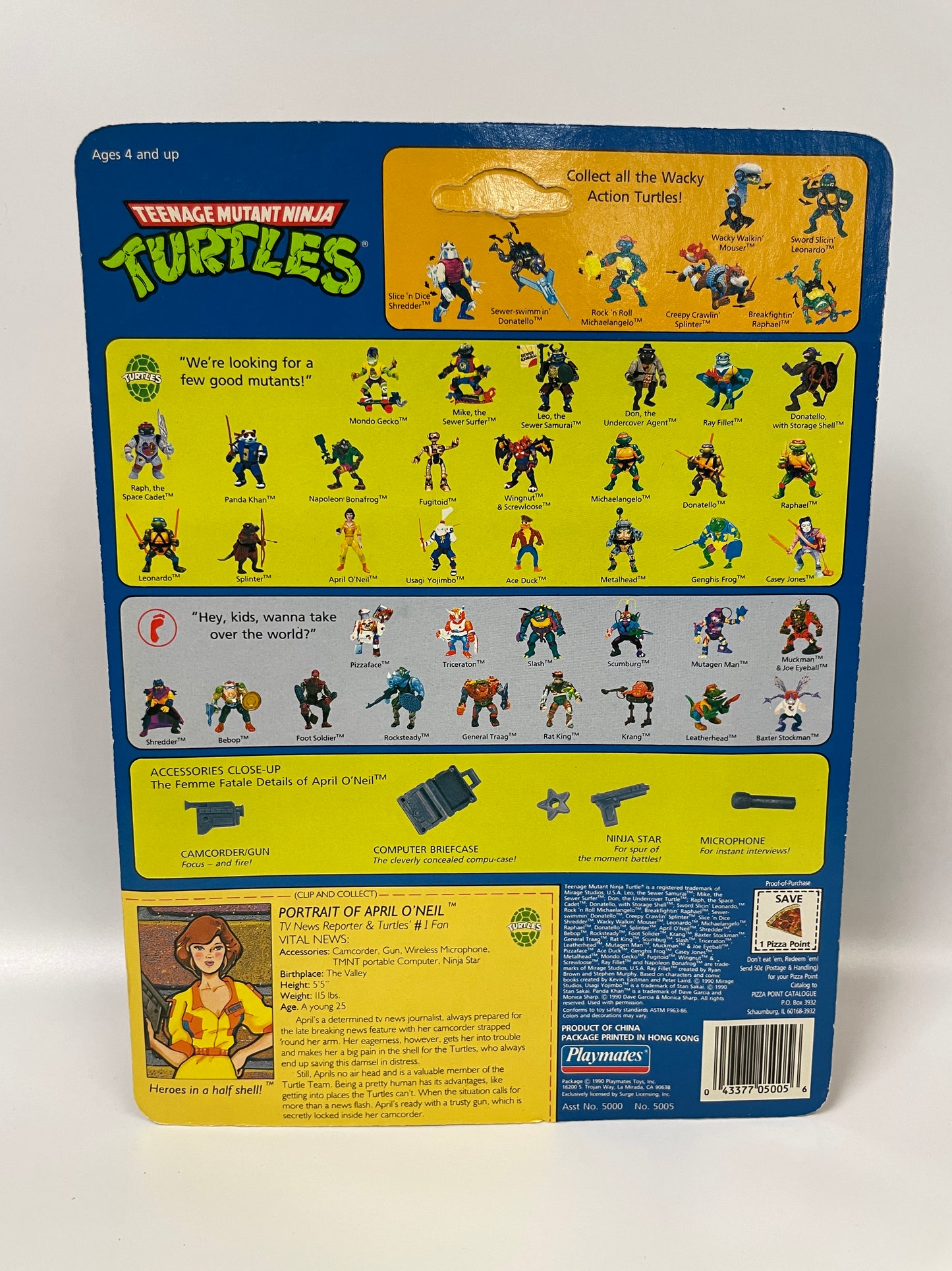 Teenage Mutant Ninja Turtles April O'Neil Playmates 1990 Vintage
