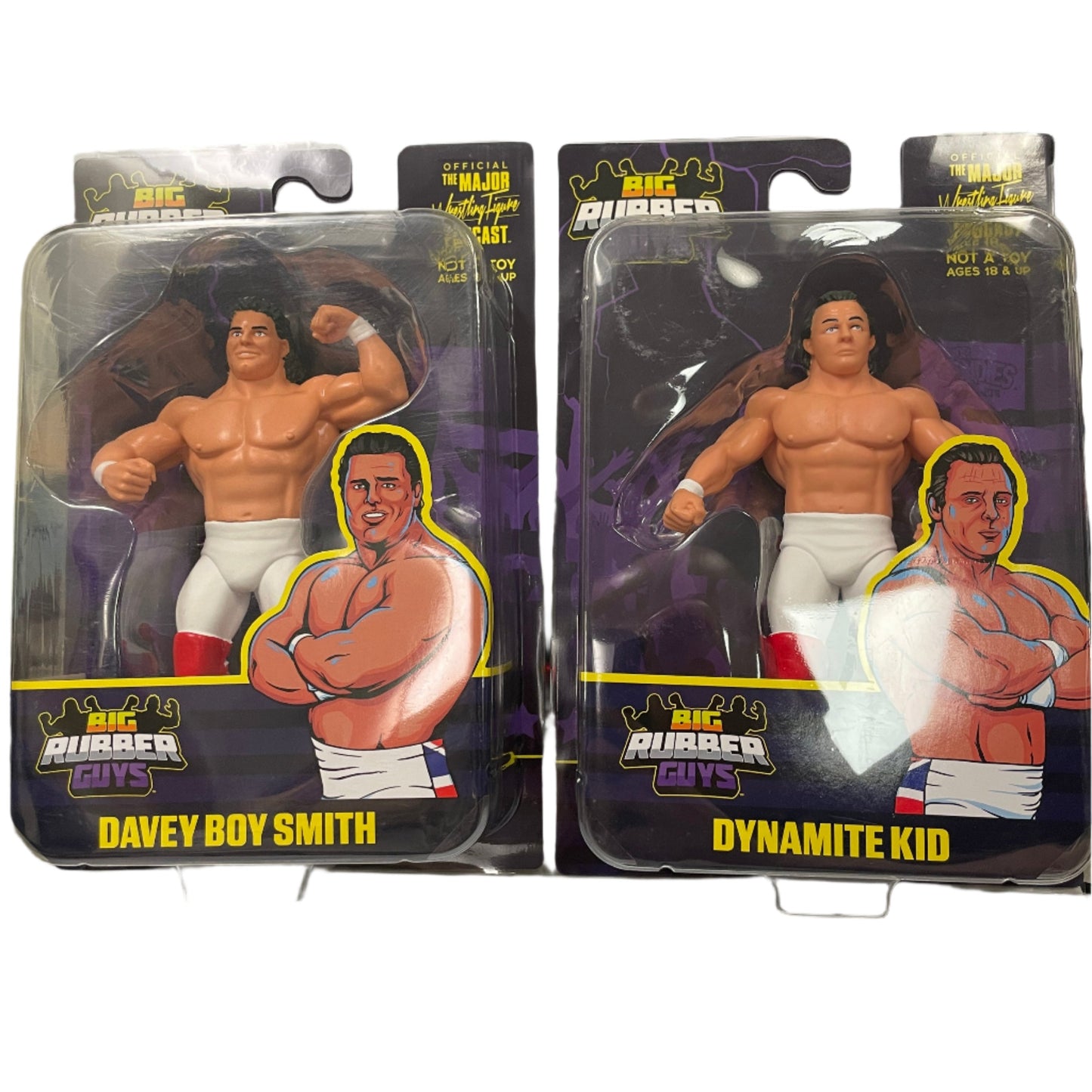 Major Wrestling Figure Podcast Big Rubber Guys Davey Boy Smith and Dynamite Kid Set of 2