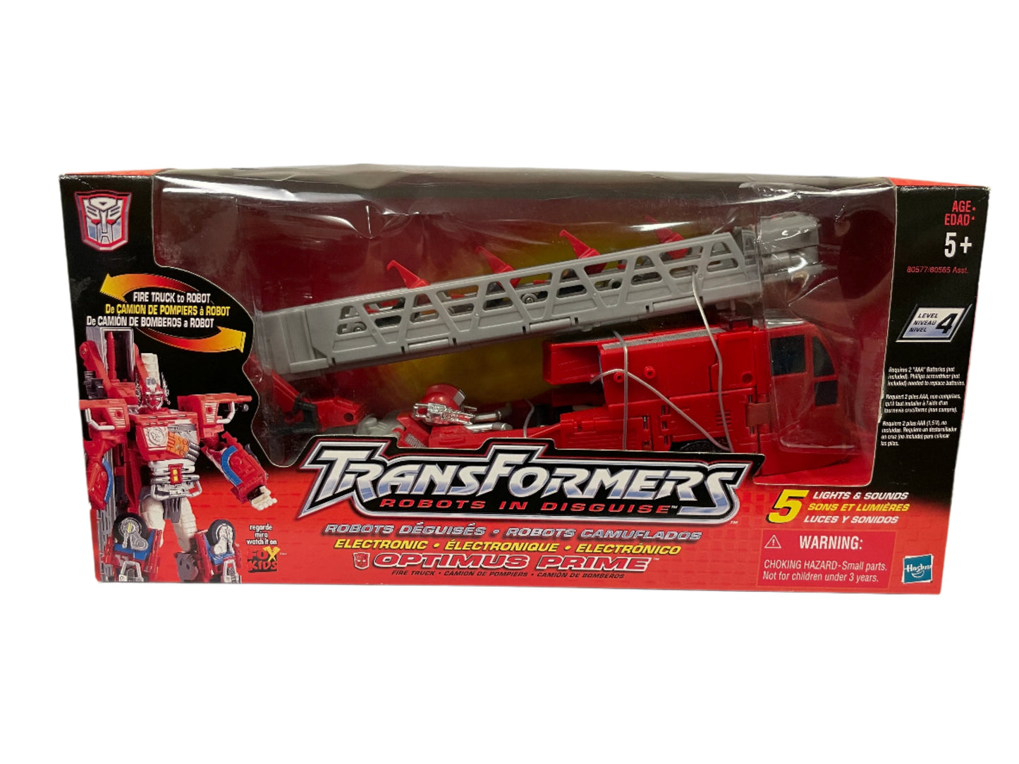 Transformers Robots in Disguise Optimus Prime Fire Truck 2001