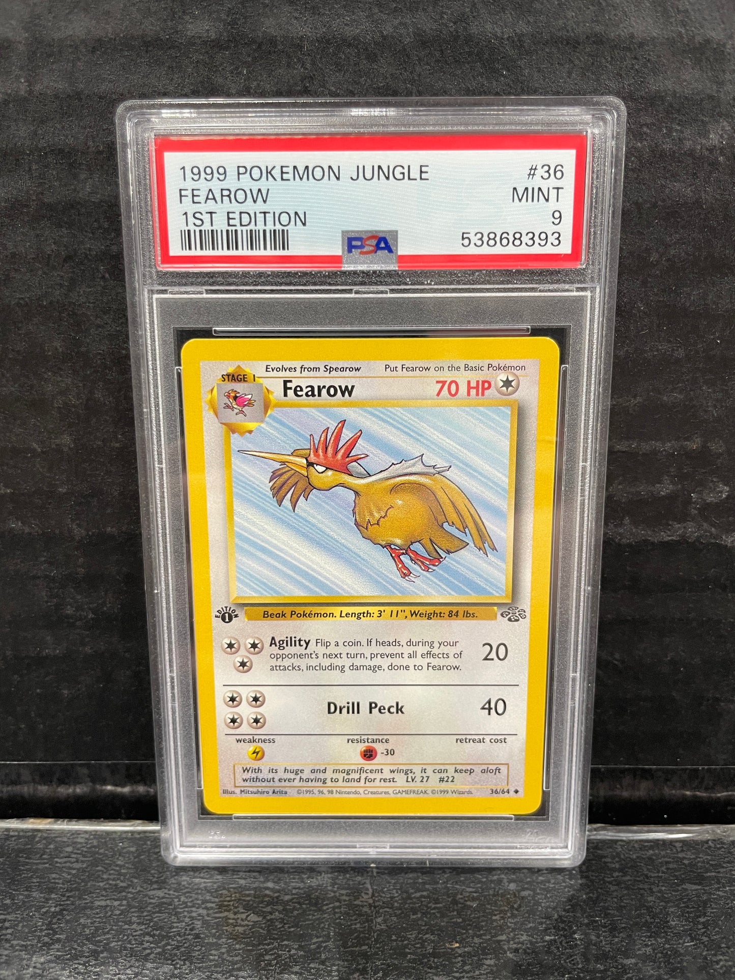 Pokemon Fearow 36/64 1st Edition Jungle PSA 9
