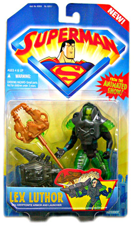 Superman Animated Series Kenner 1996 Lex Luthor with Kryptonite Armor and Launcher
