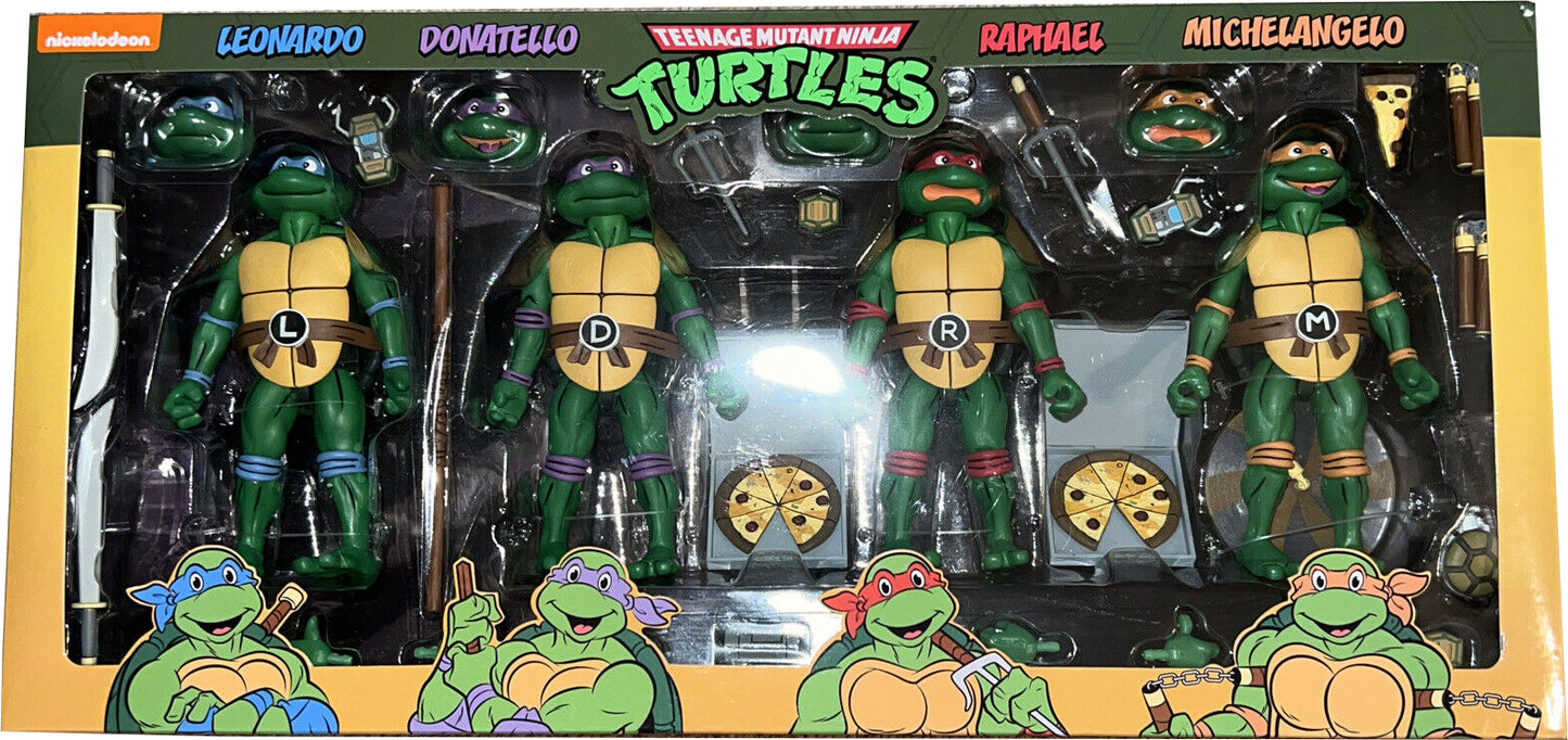 NECA Teenage Mutant Ninja Turtles Cartoon 4 Pack (Damaged Box)