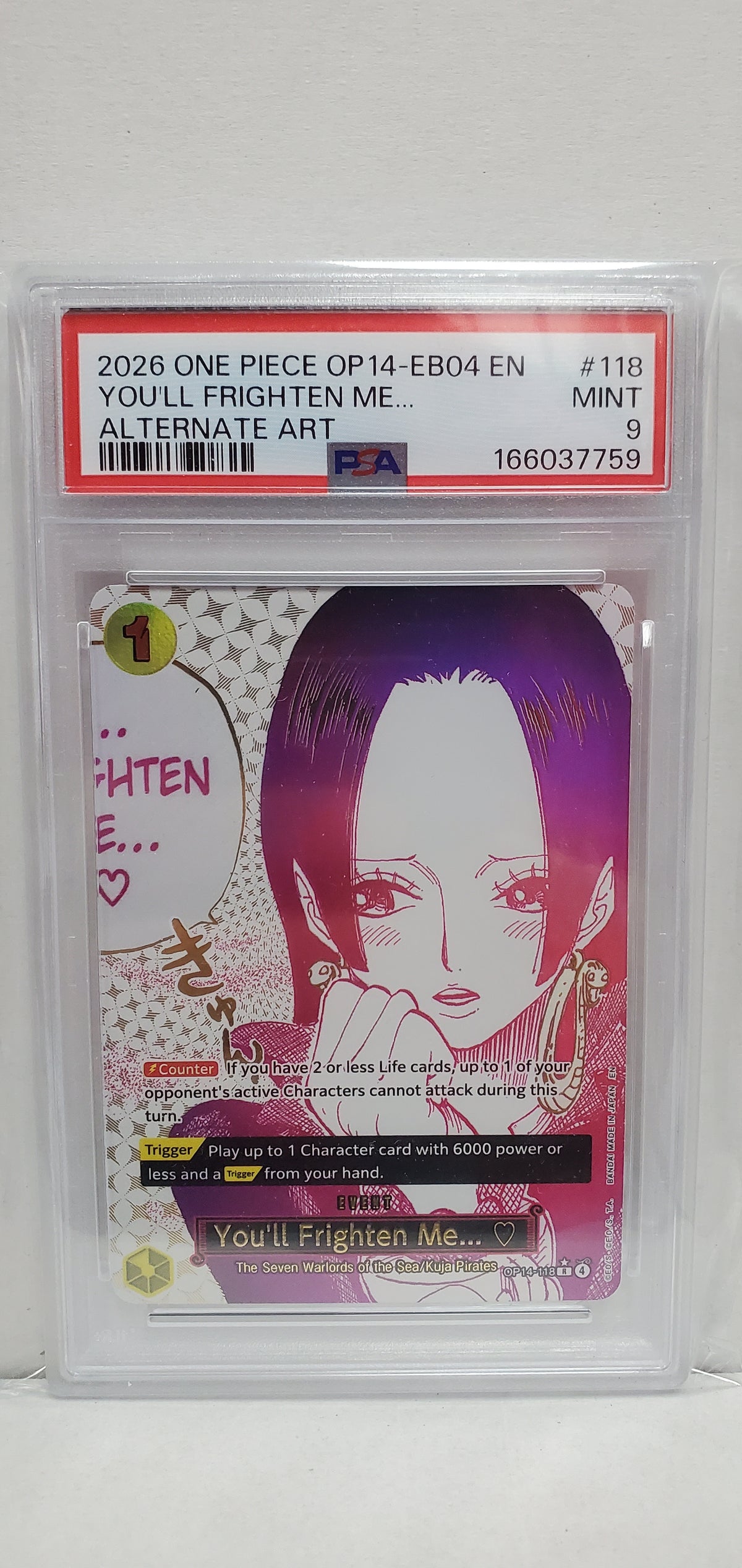 One Piece Card Game You'll Frighten Me... OP14-118 PSA 9