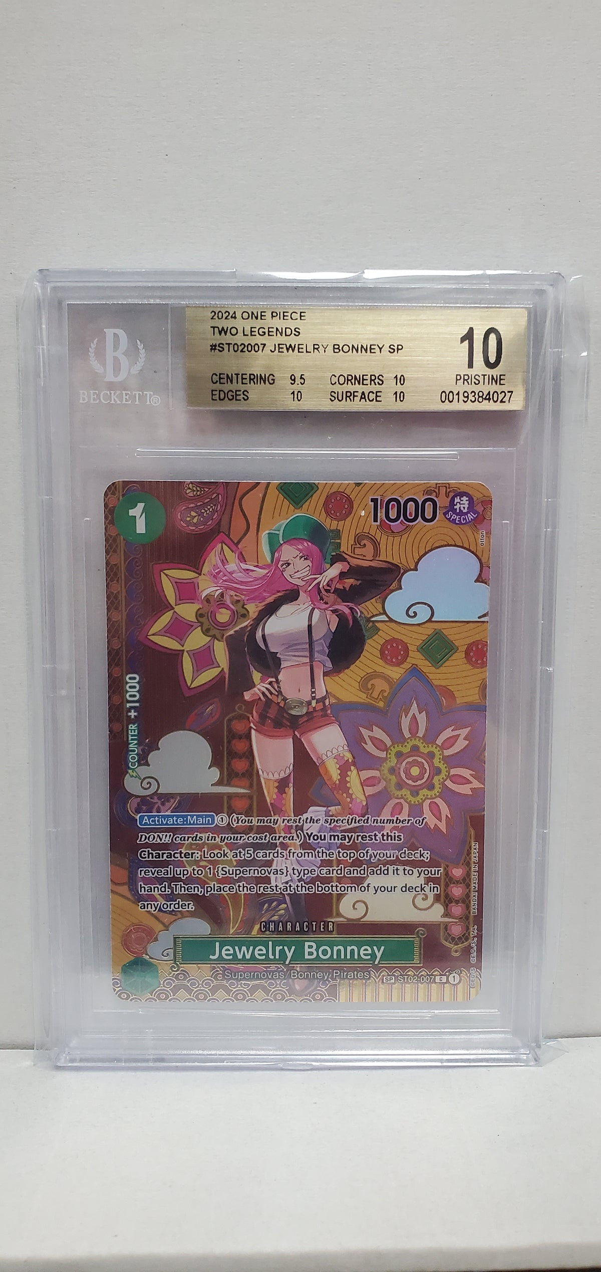 One Piece Card Game Jewelry Bonney SP ST02-007 Beckett 10