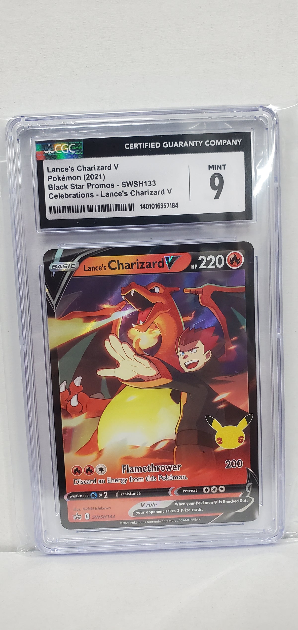 Pokemon Lance's Charizard V SWSH133 CGC 9