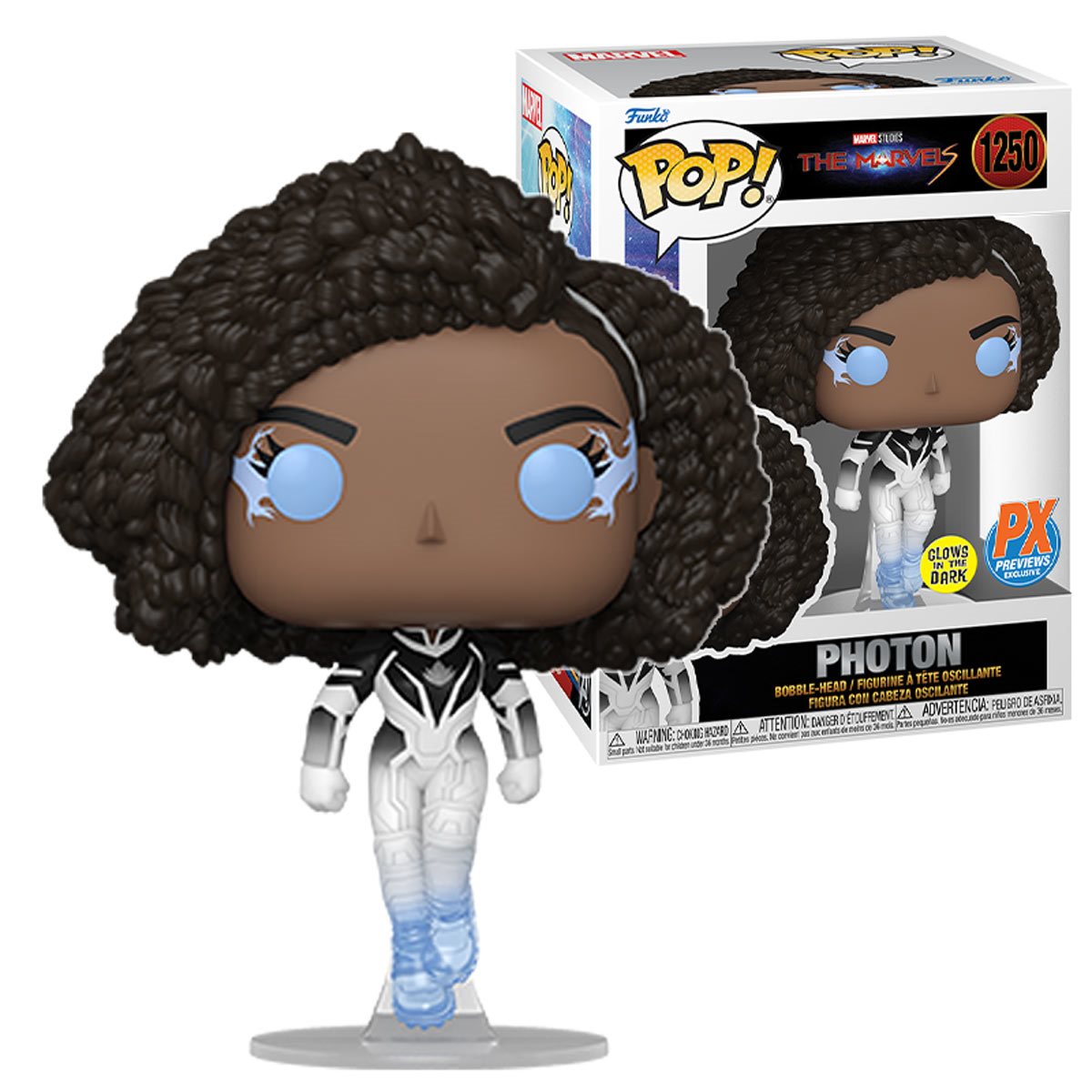 Funko Pop! Marvel The Marvels Photon 1250 PX Exclusive Glow in the Dark