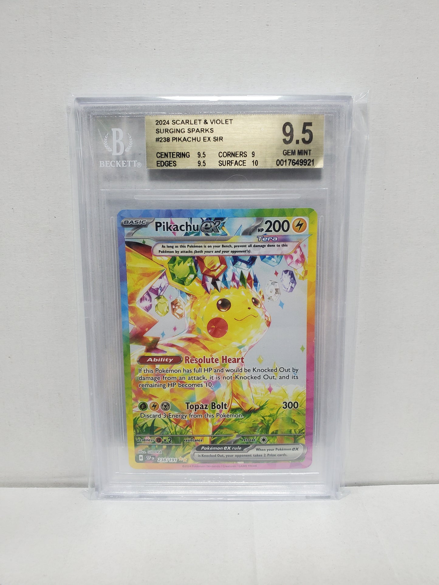 Pokemon Pikachu ex 238/191 Beckett 9.5