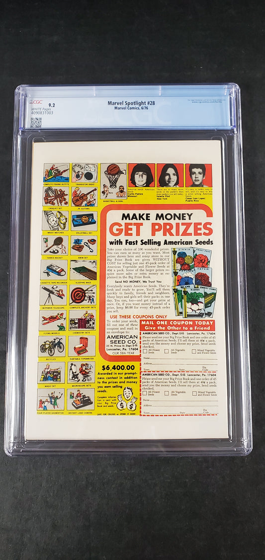 Marvel Spotlight #28 (1976) CGC 9.2