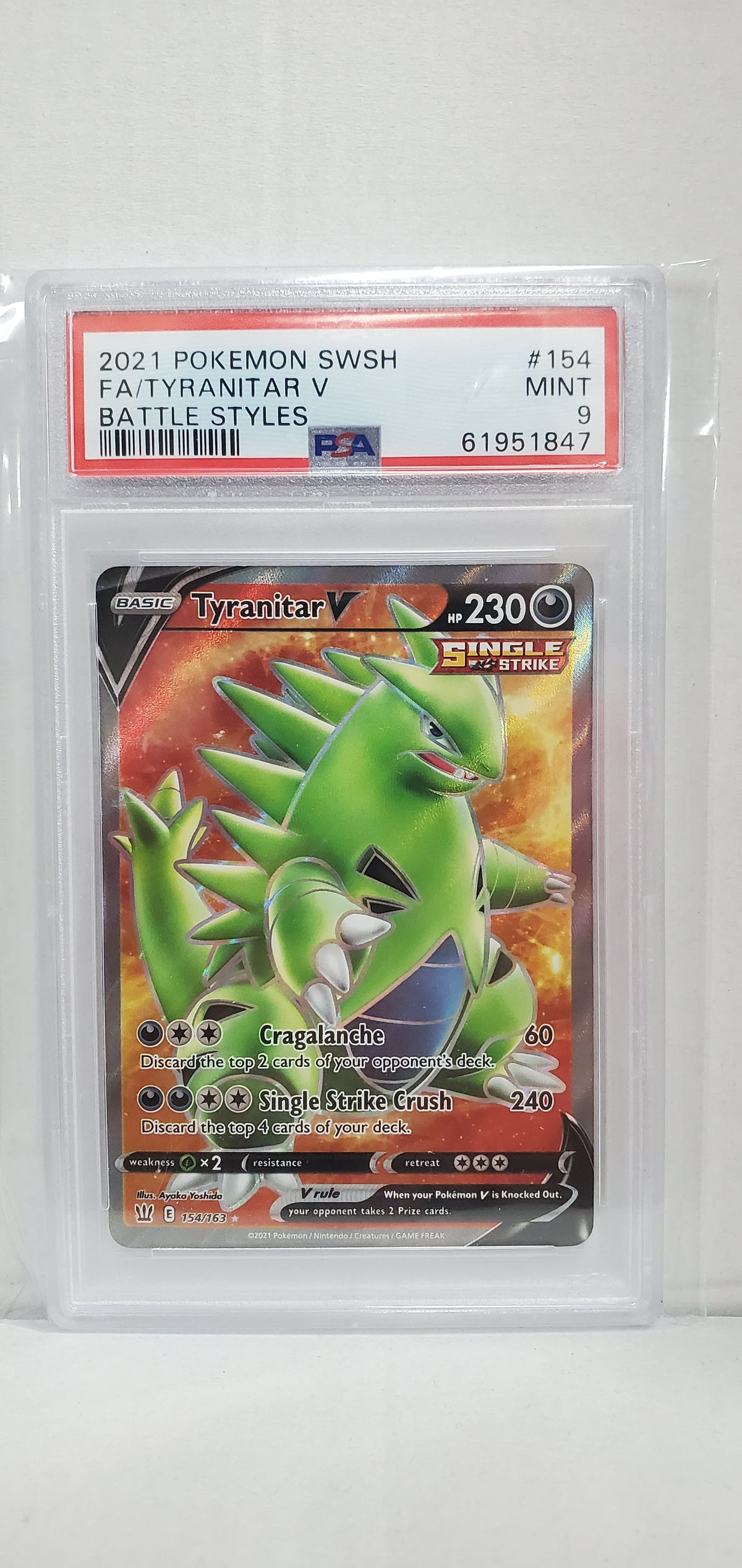 Pokemon Tyranitar V 154/163 PSA 9