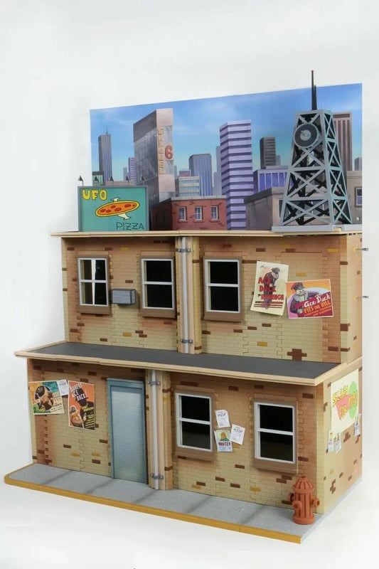 NECA Teenage Mutant Ninja Turtles Cartoon Street Scene Diorama (OPEN BOX)