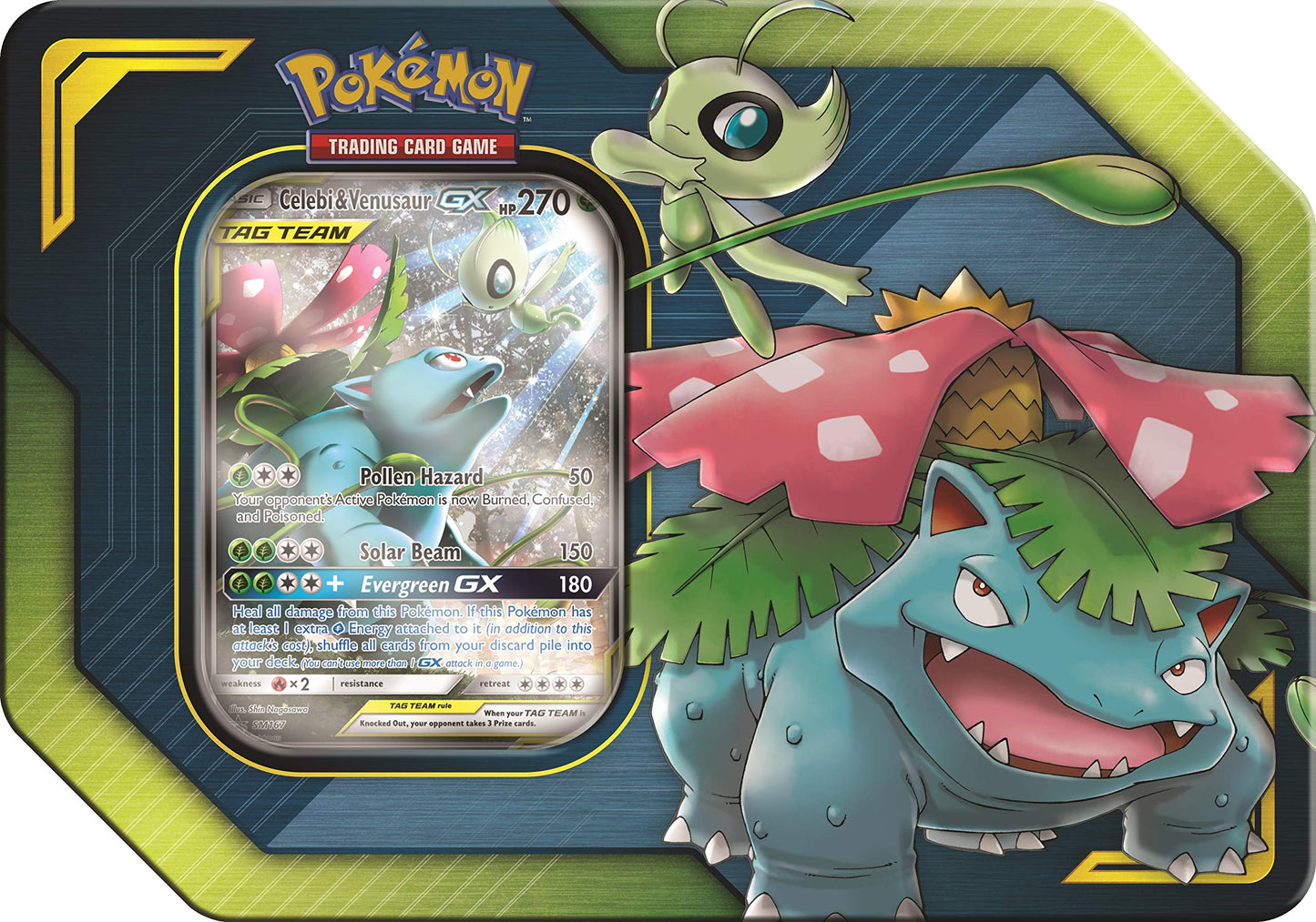 Pokemon Trading Card Game: Celebi & Venusaur GX Tag Team Tin 2019