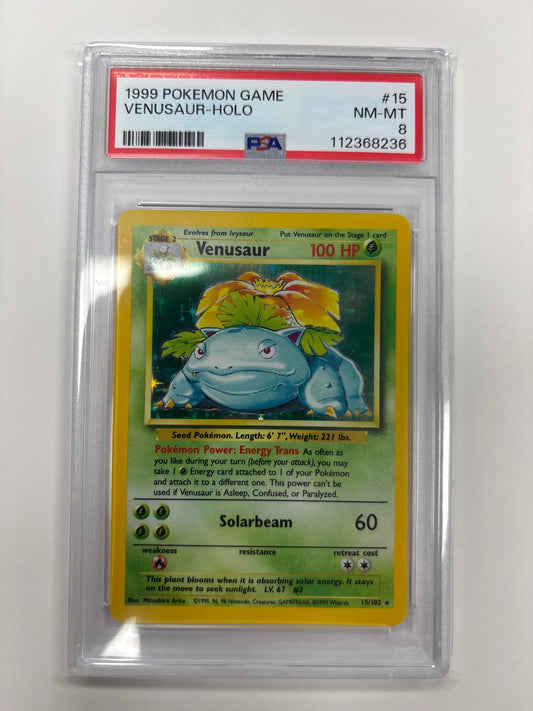Pokemon Venusaur 15/102 (1999) PSA 8