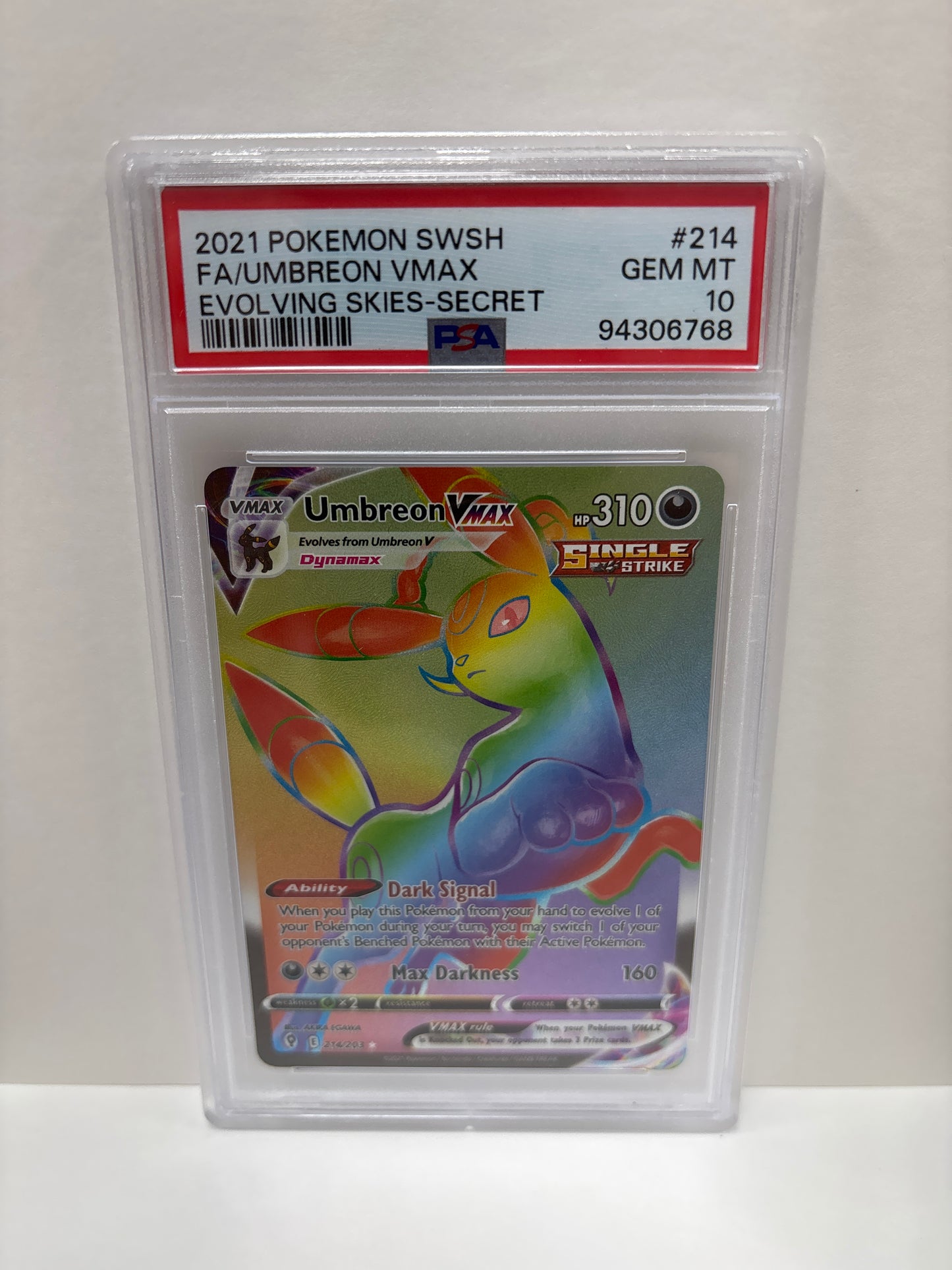 Pokemon Umbreon VMAX 214/203 PSA 10