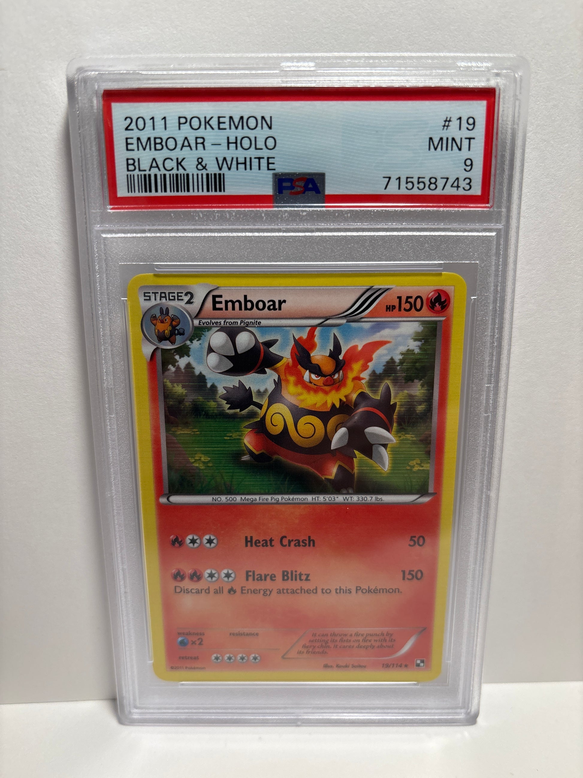 Pokemon Emboar 19/114 PSA 9 Pokemon Emboar 19/114 PSA 9