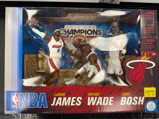 McFarlane NBA 2012 NBA Champions LeBron James Dwayne Wade Chris Bosh 3 Pack