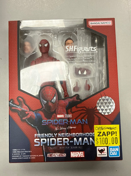 SH Figuarts Spider-Man No Way Home Friendly Neighborhood Spider-Man (Open Box/Complete Accessories/Missing Top Plastic Tray)
