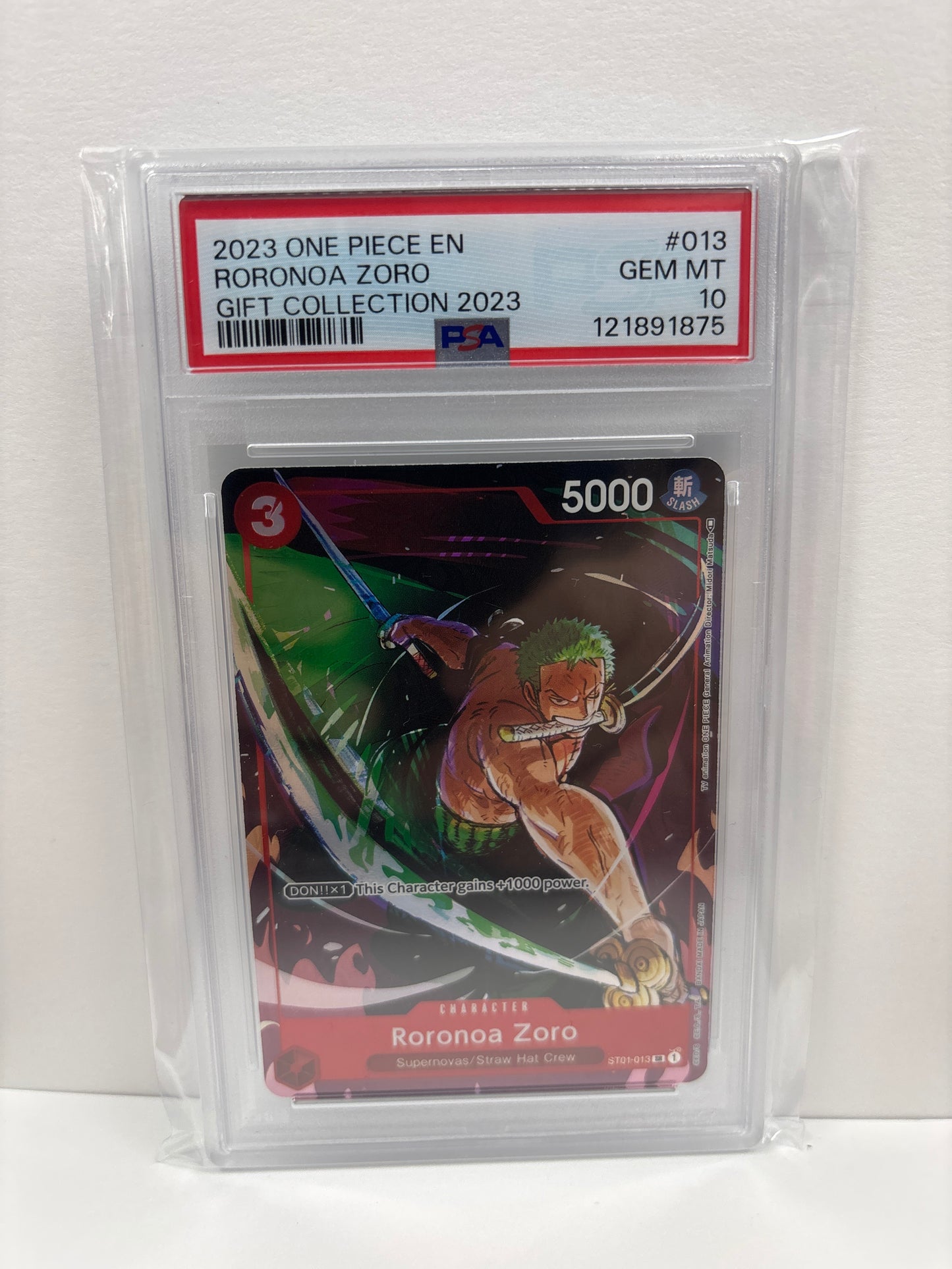 One Piece Card Game Roronoa Zoro ST01-013 PSA 10