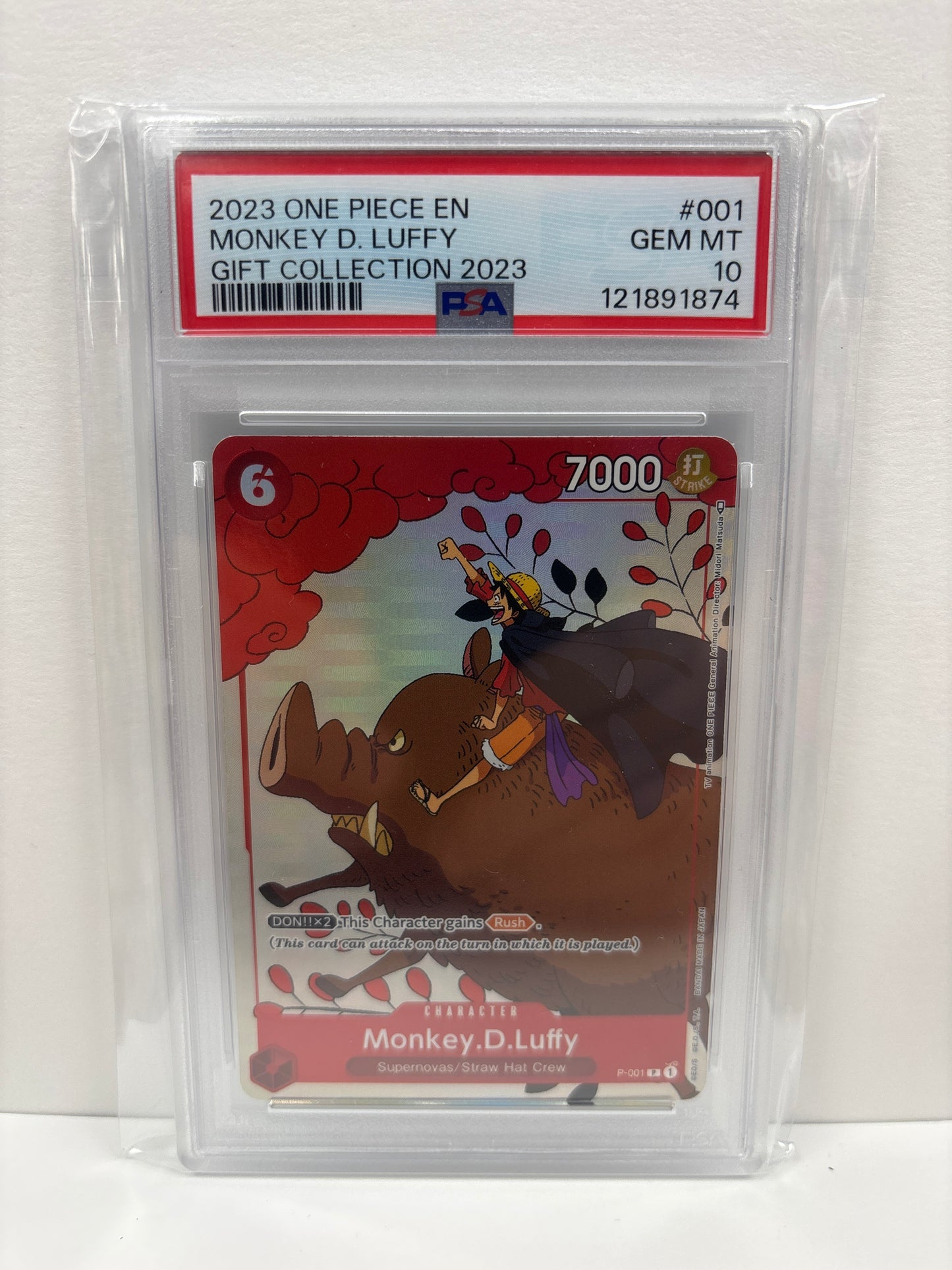 One Piece Card Game Monkey D Luffy P-001 PSA 10