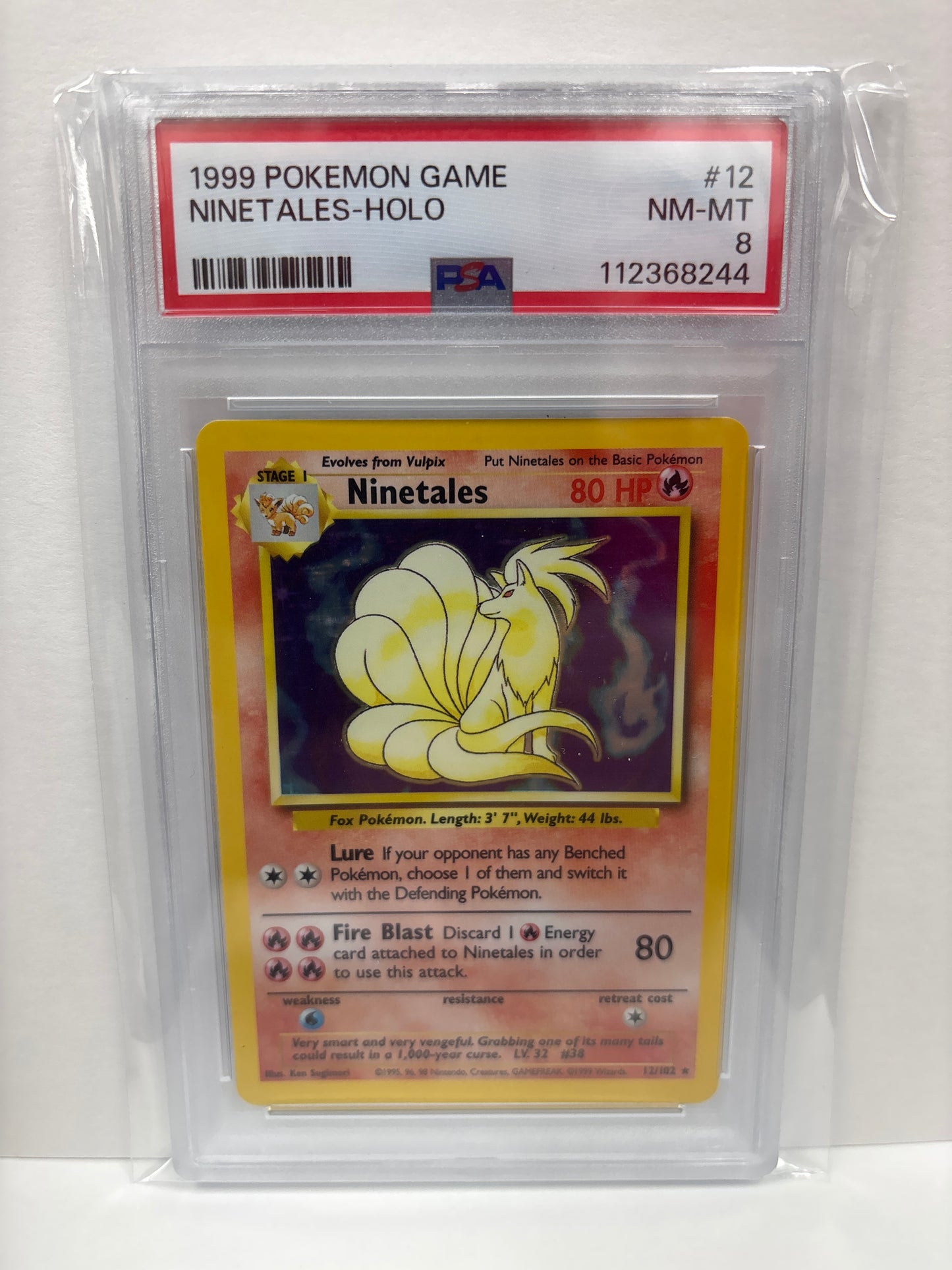 Pokemon Ninetales 12/102 (1999) PSA 8